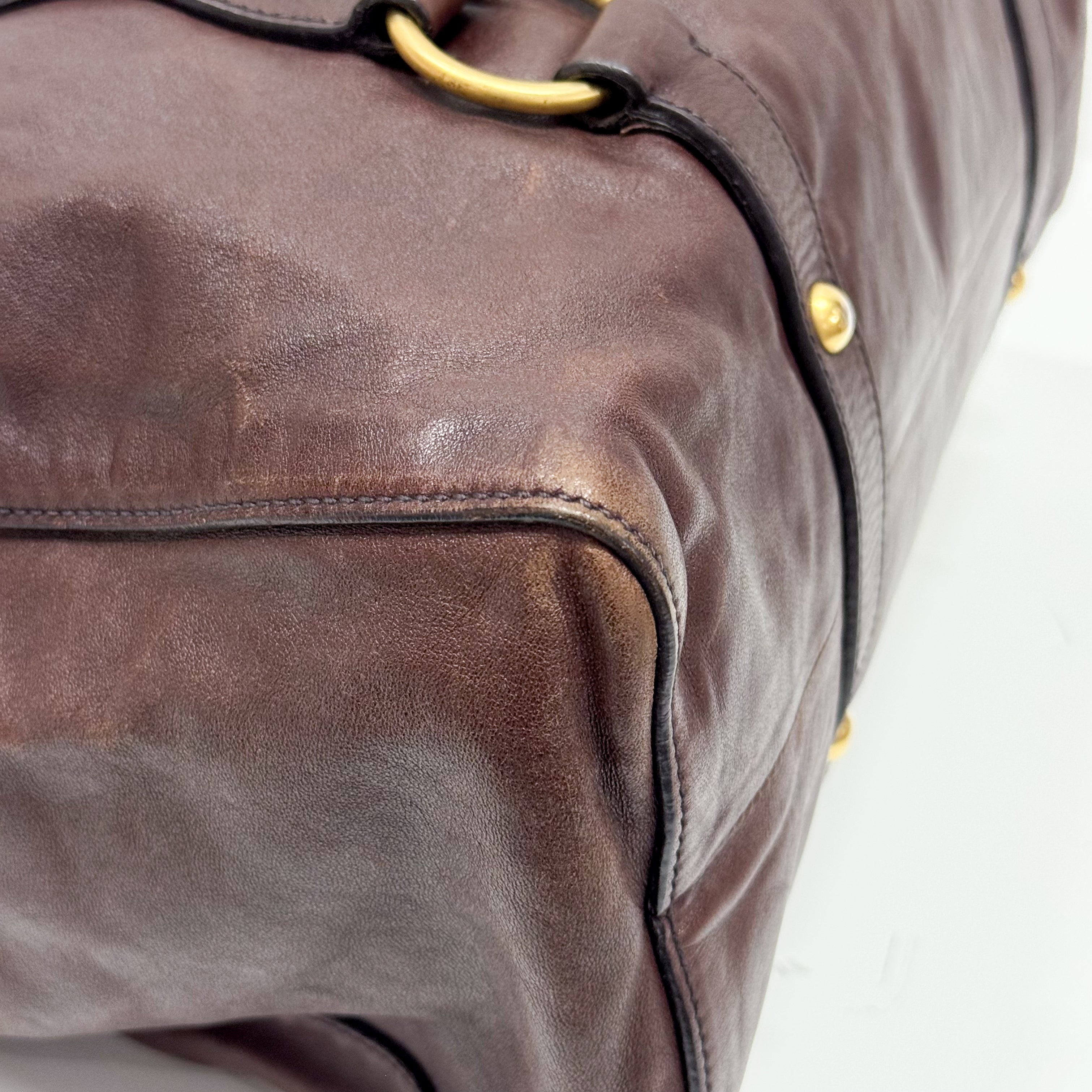 Vitello Brown LM Leather Handbag Shoulder Bag