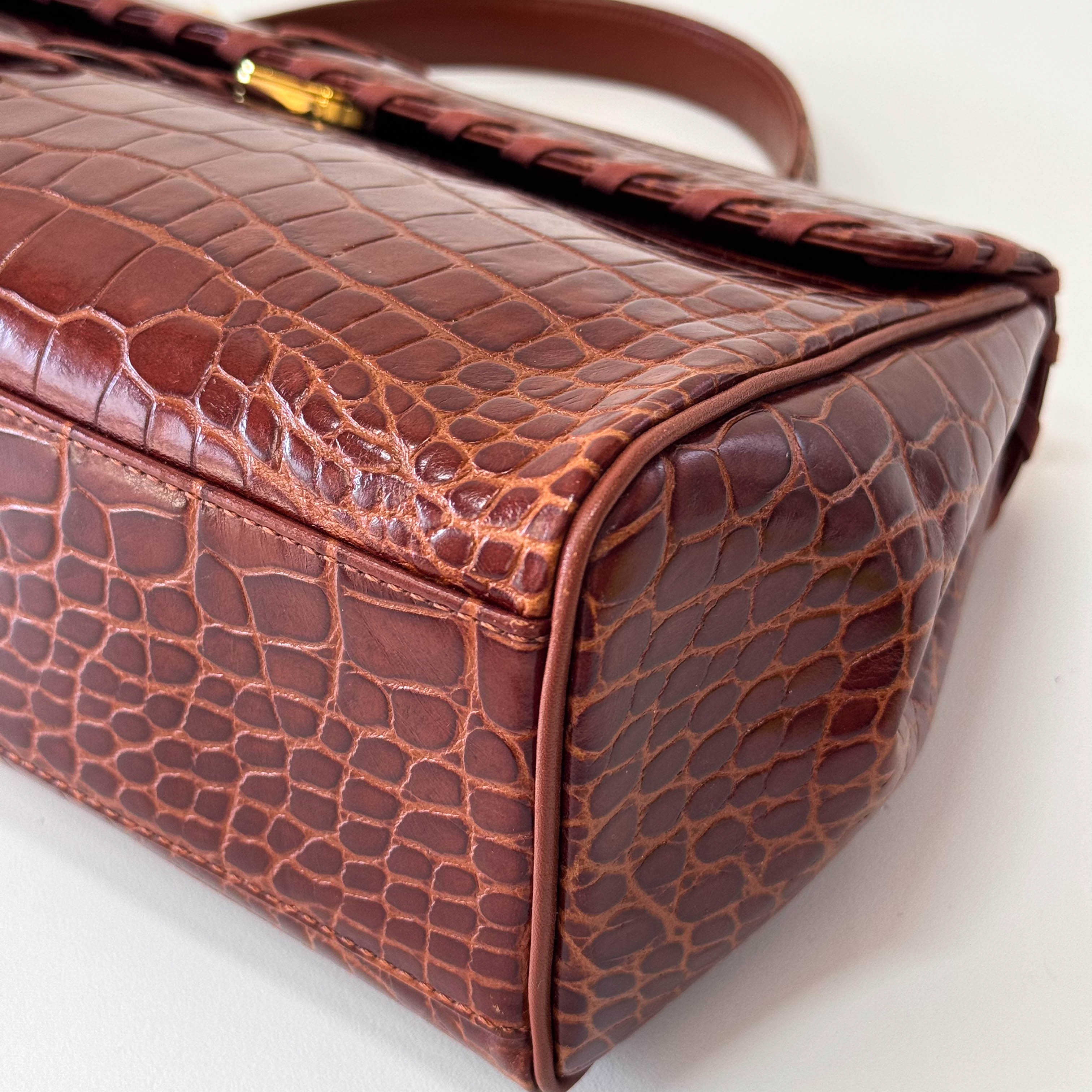 YSL Vintage Red Leather Handle Bag