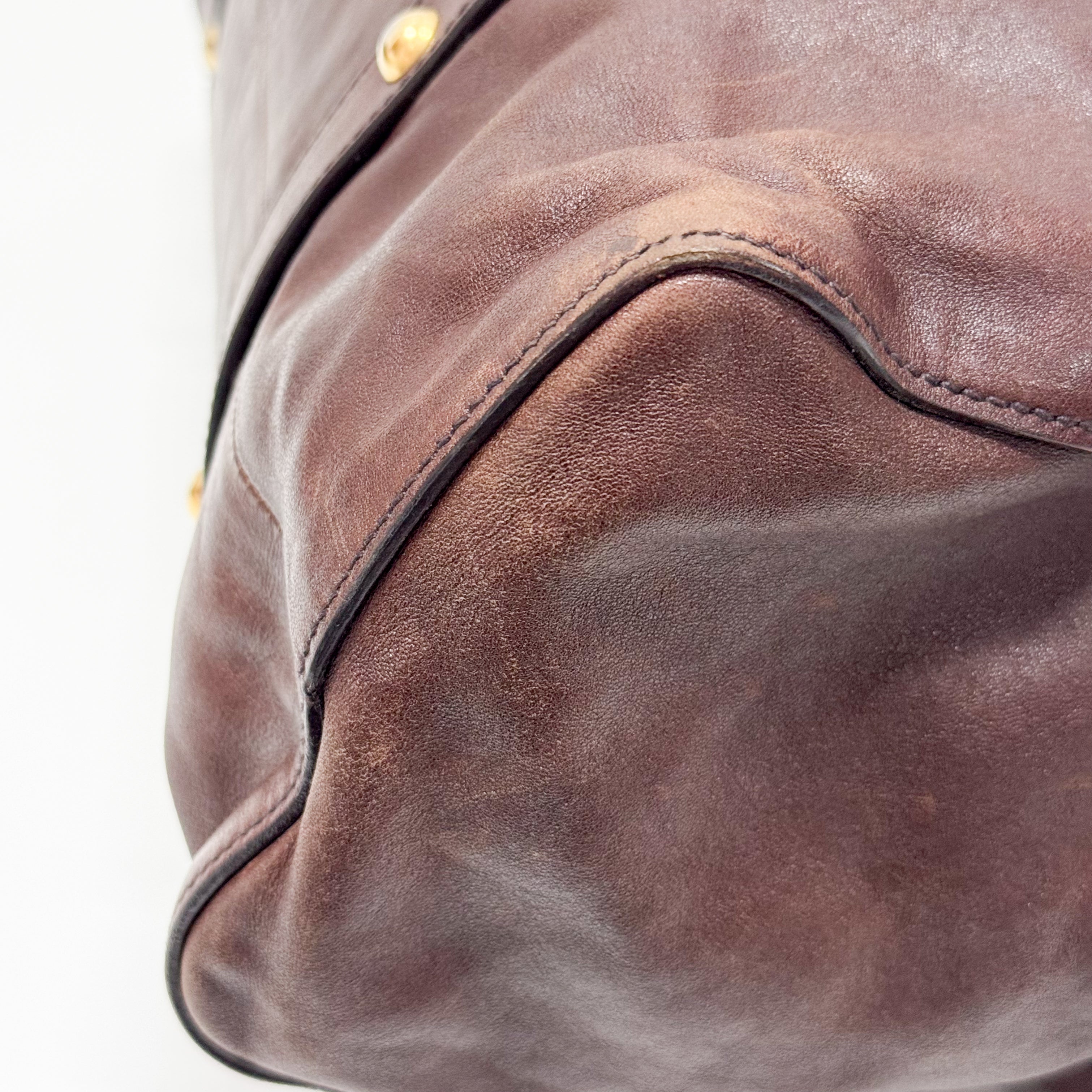 Vitello Brown LM Leather Handbag Shoulder Bag