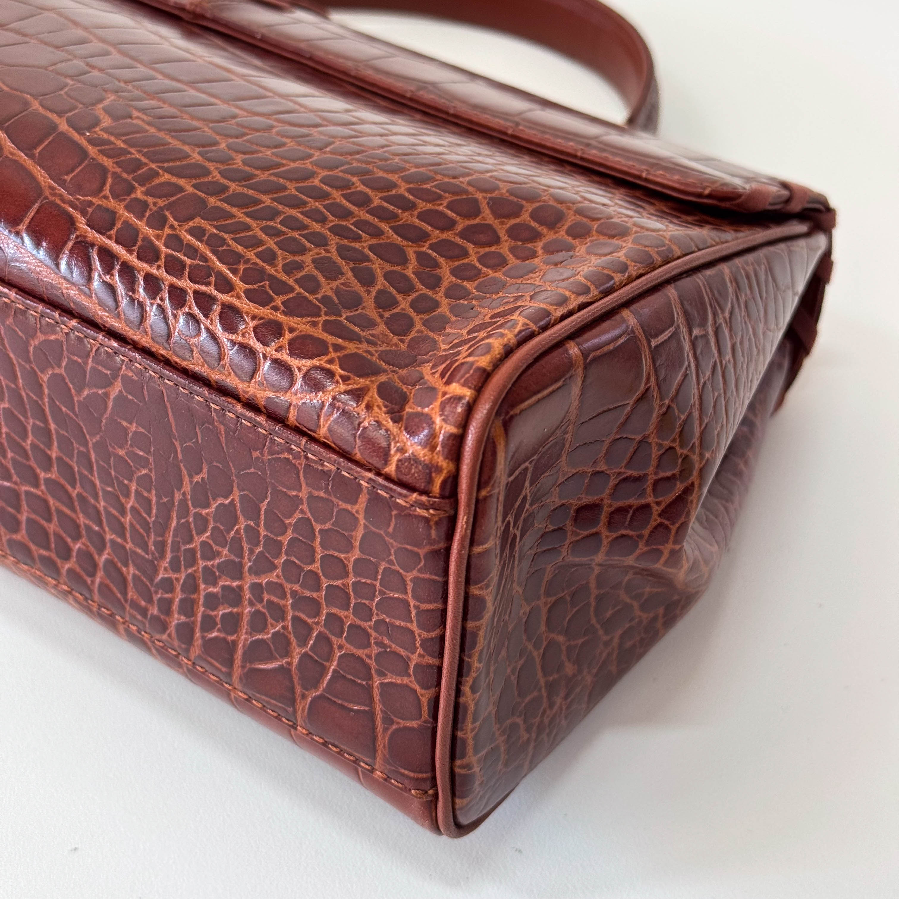 YSL Vintage Red Leather Handle Bag