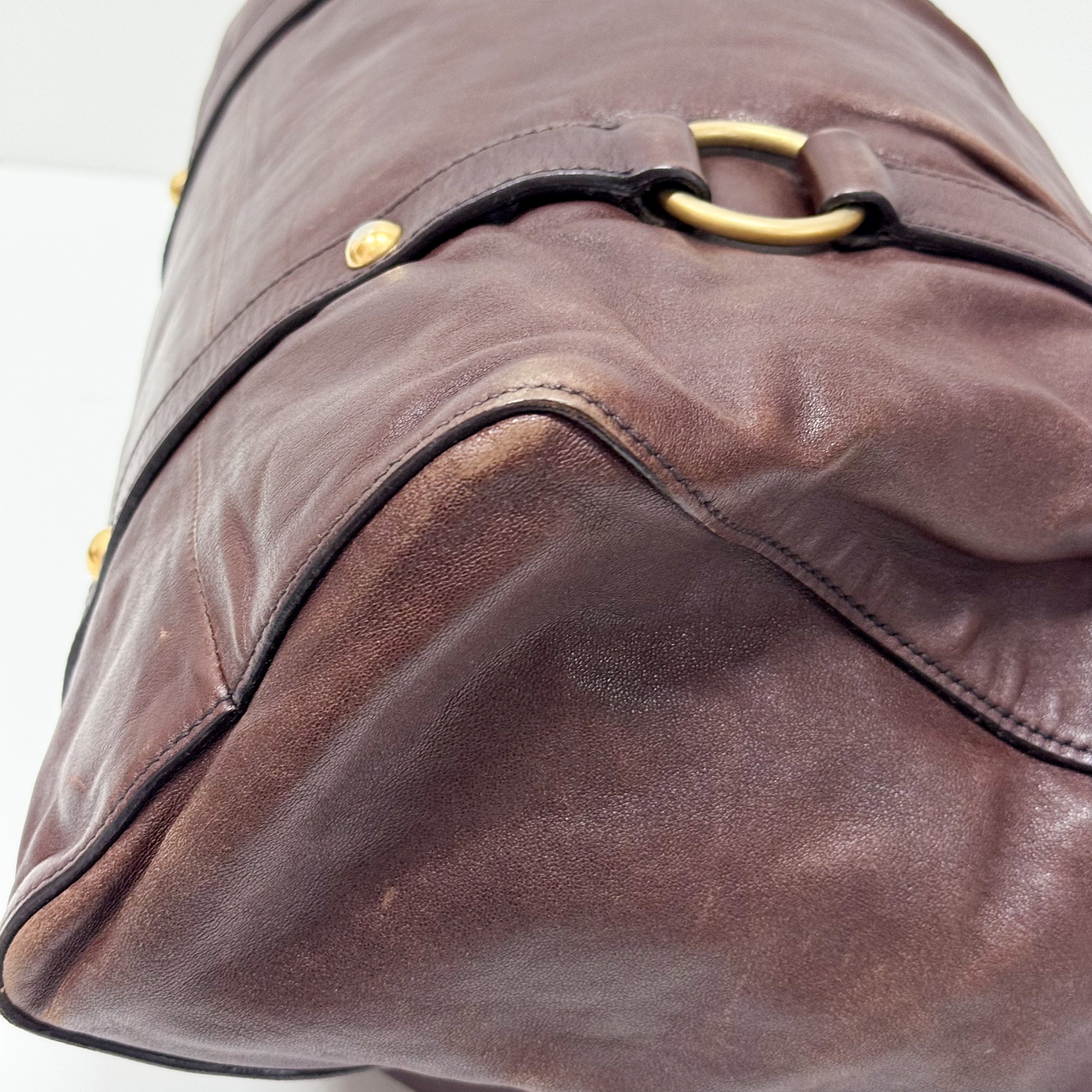 Vitello Brown LM Leather Handbag Shoulder Bag