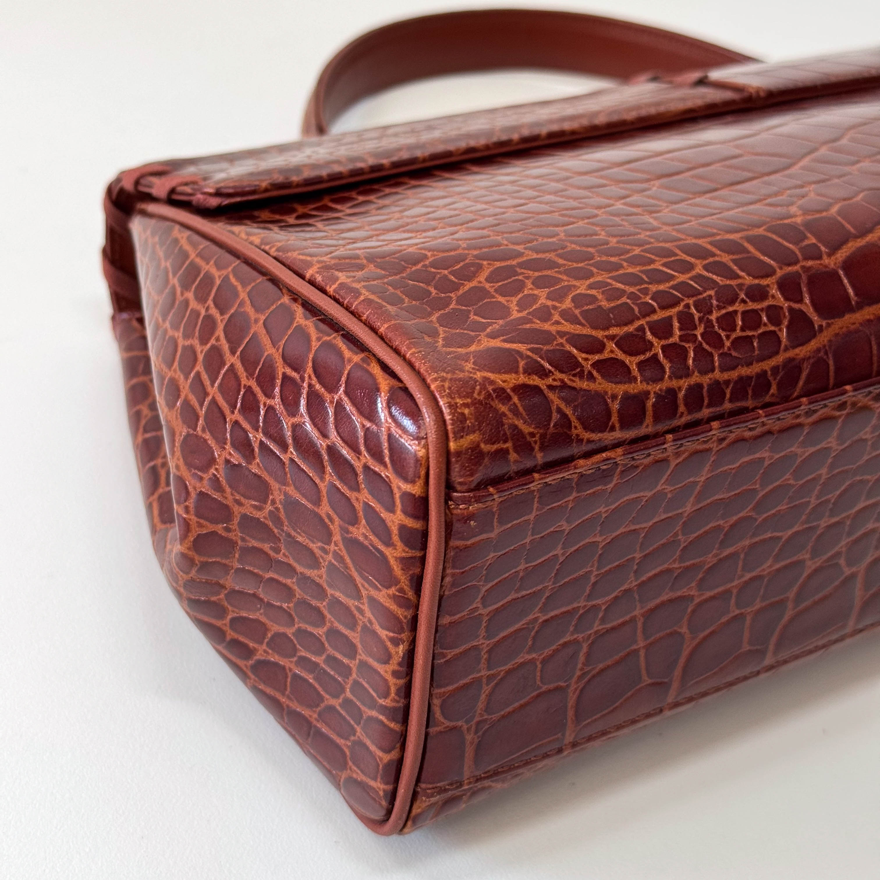 YSL Vintage Red Leather Handle Bag