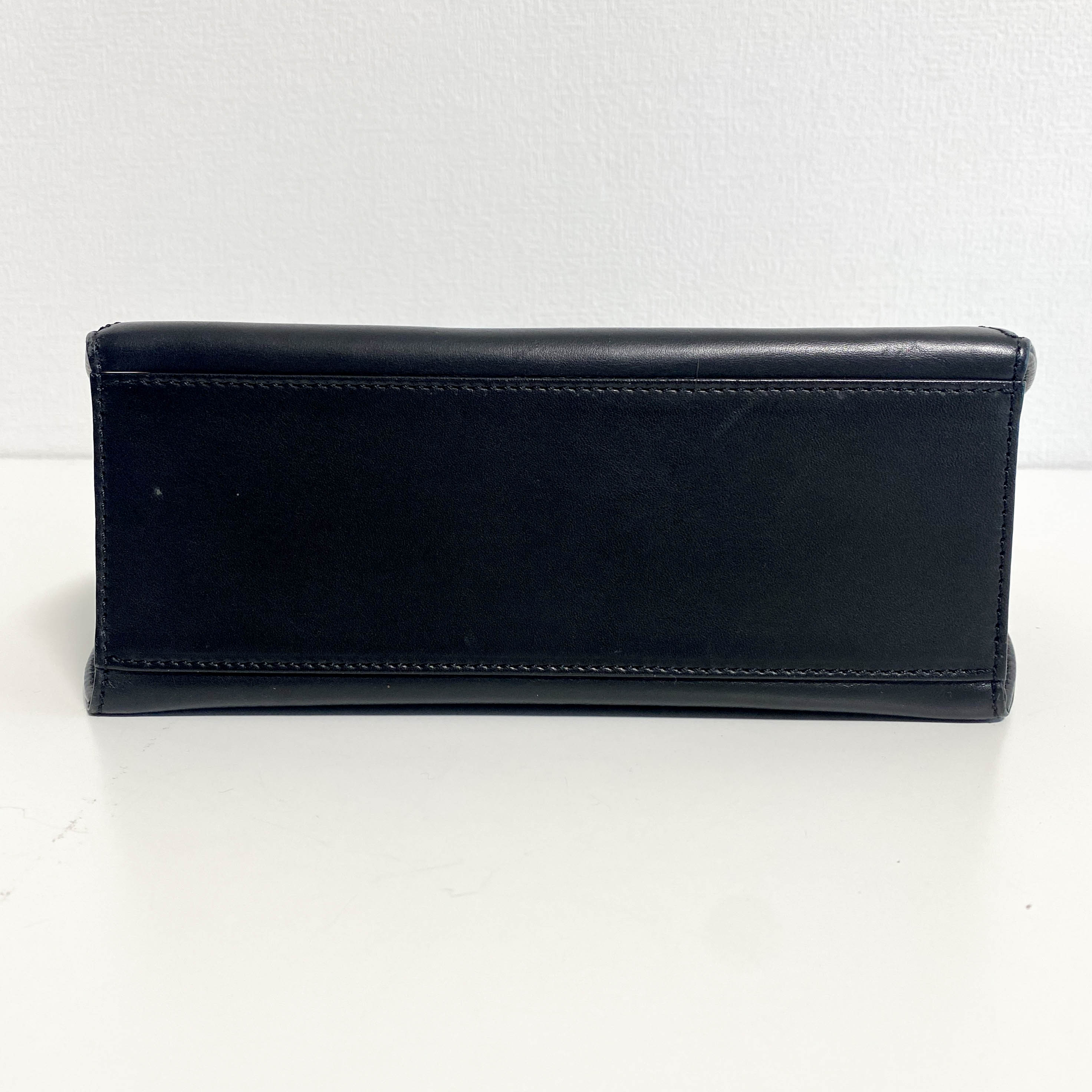 Panthère de Cartier Black Leather Top Handle Bag Gold Hardware