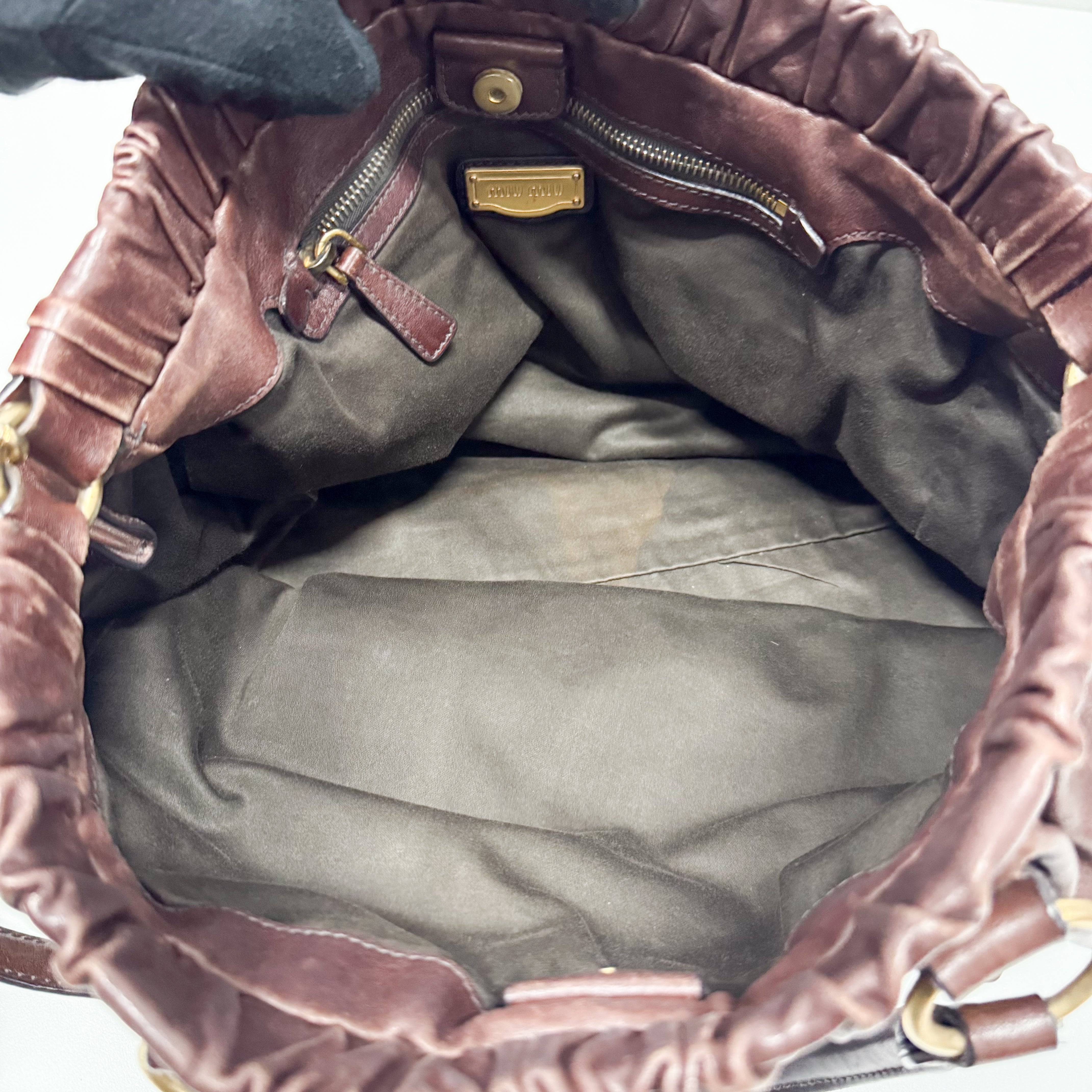 Vitello Brown LM Leather Handbag Shoulder Bag