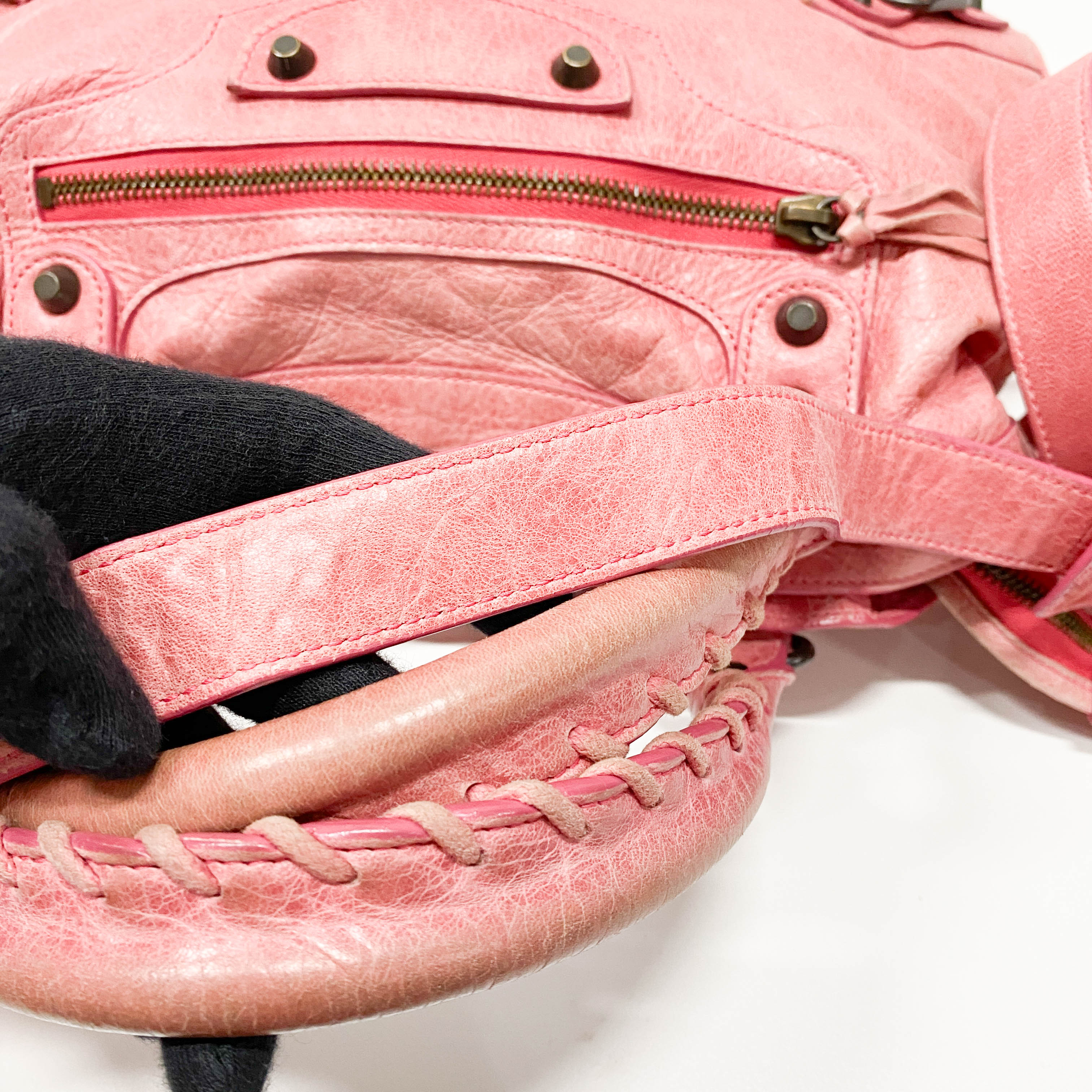 Town Pink Lambskin Two Way Bag