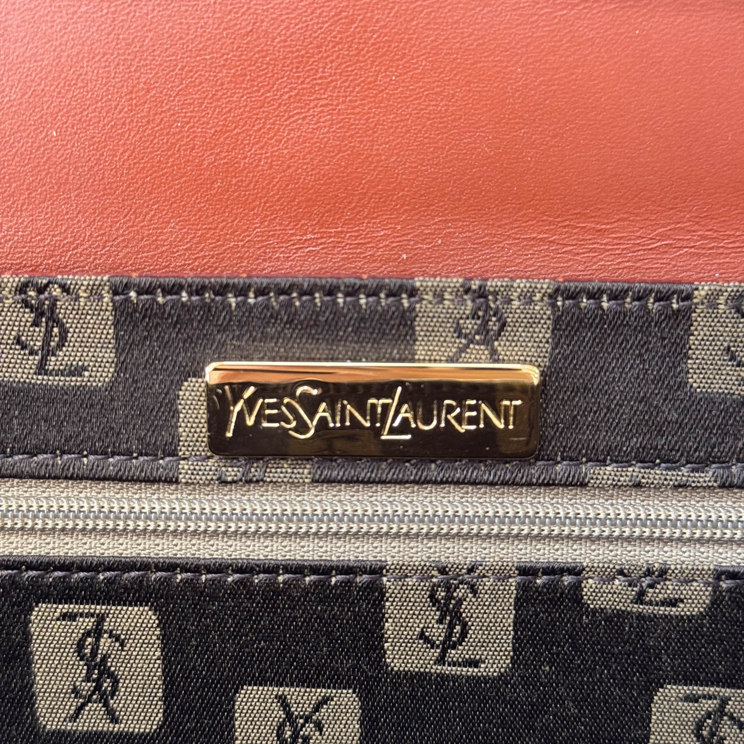 YSL Vintage Red Leather Handle Bag