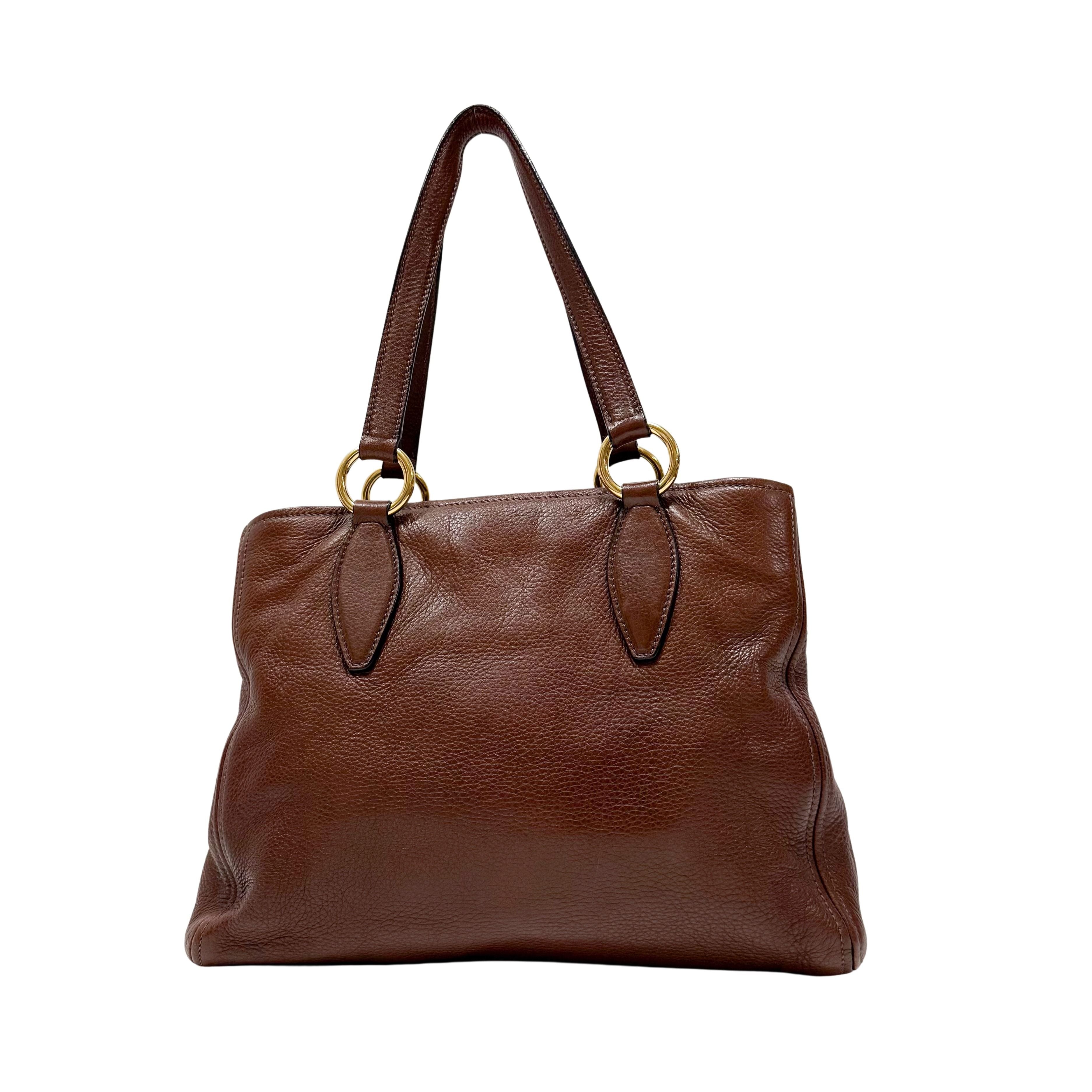 Brown Leather Two Way Bag