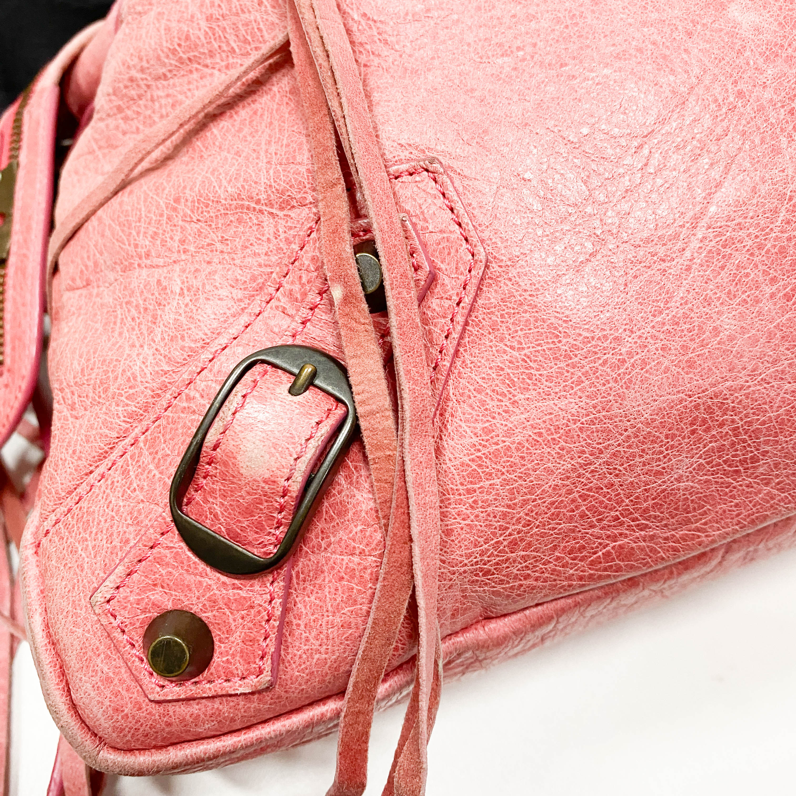 Town Pink Lambskin Two Way Bag