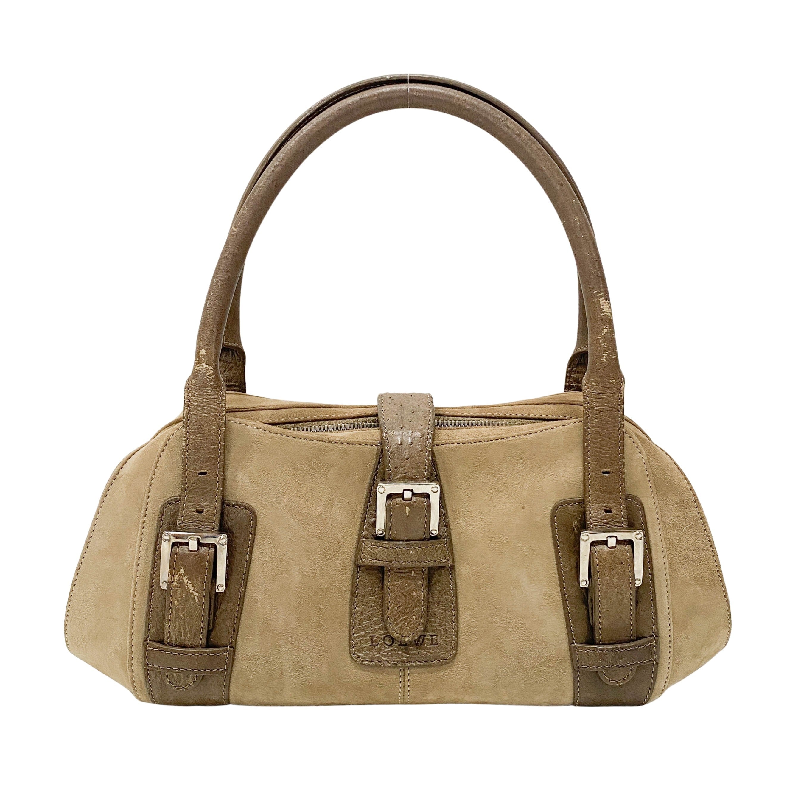 Brown Ostrich Leather Handbag