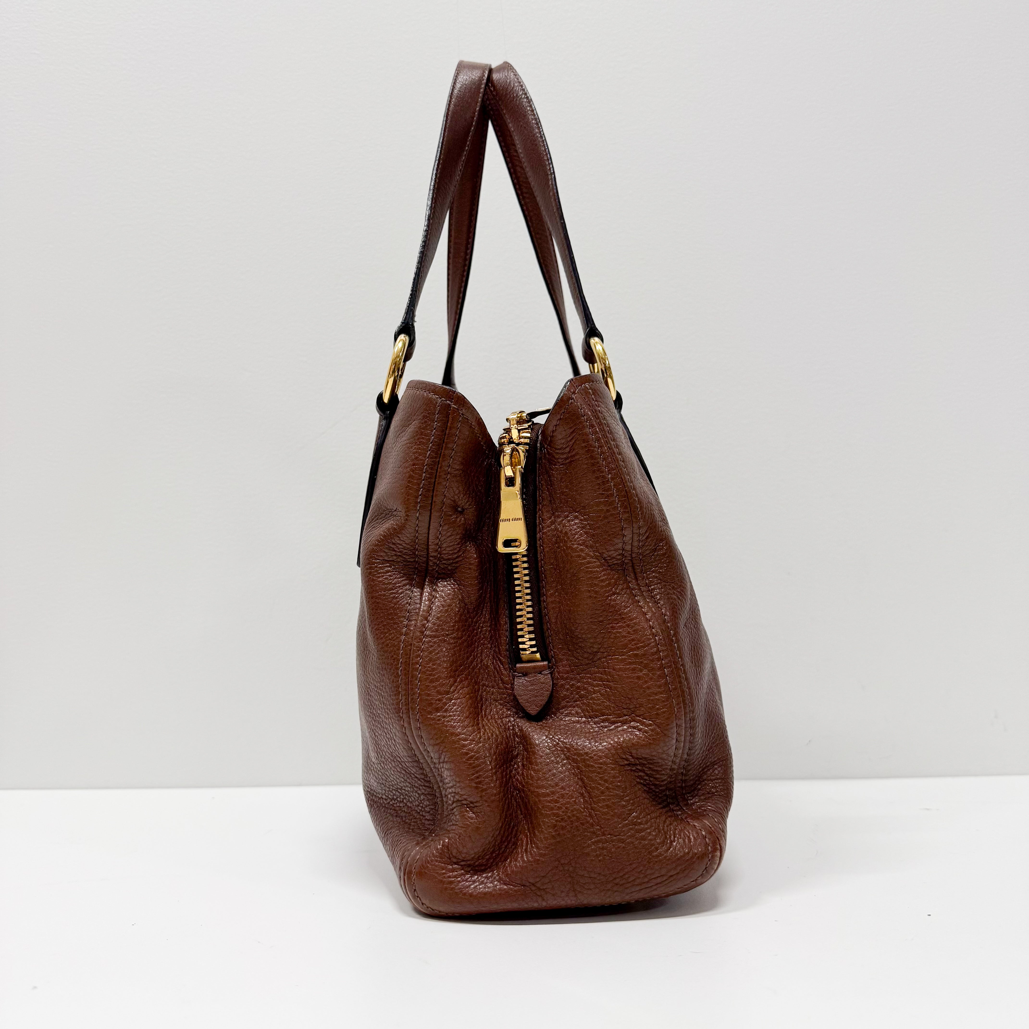 Brown Leather Two Way Bag