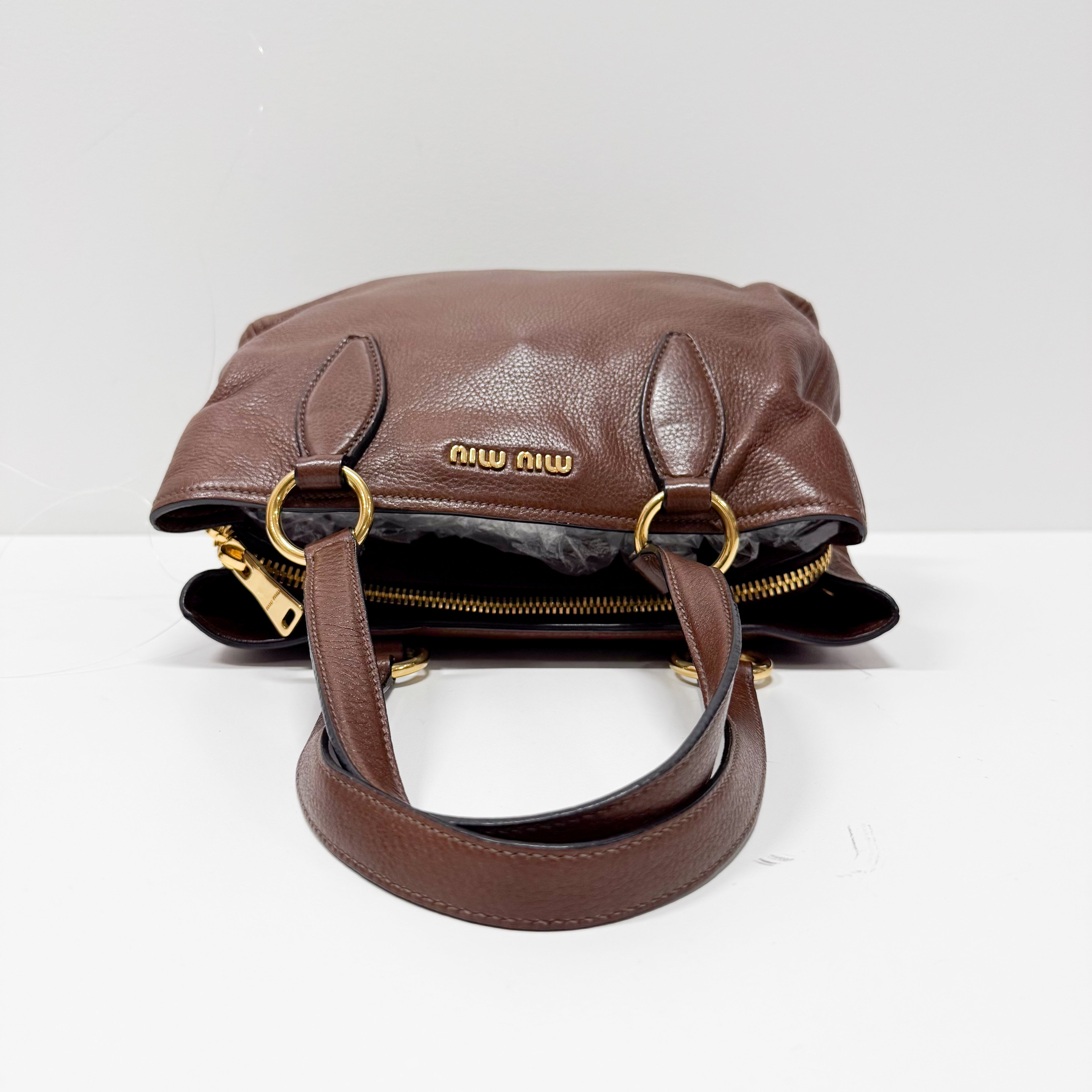 Brown Leather Two Way Bag