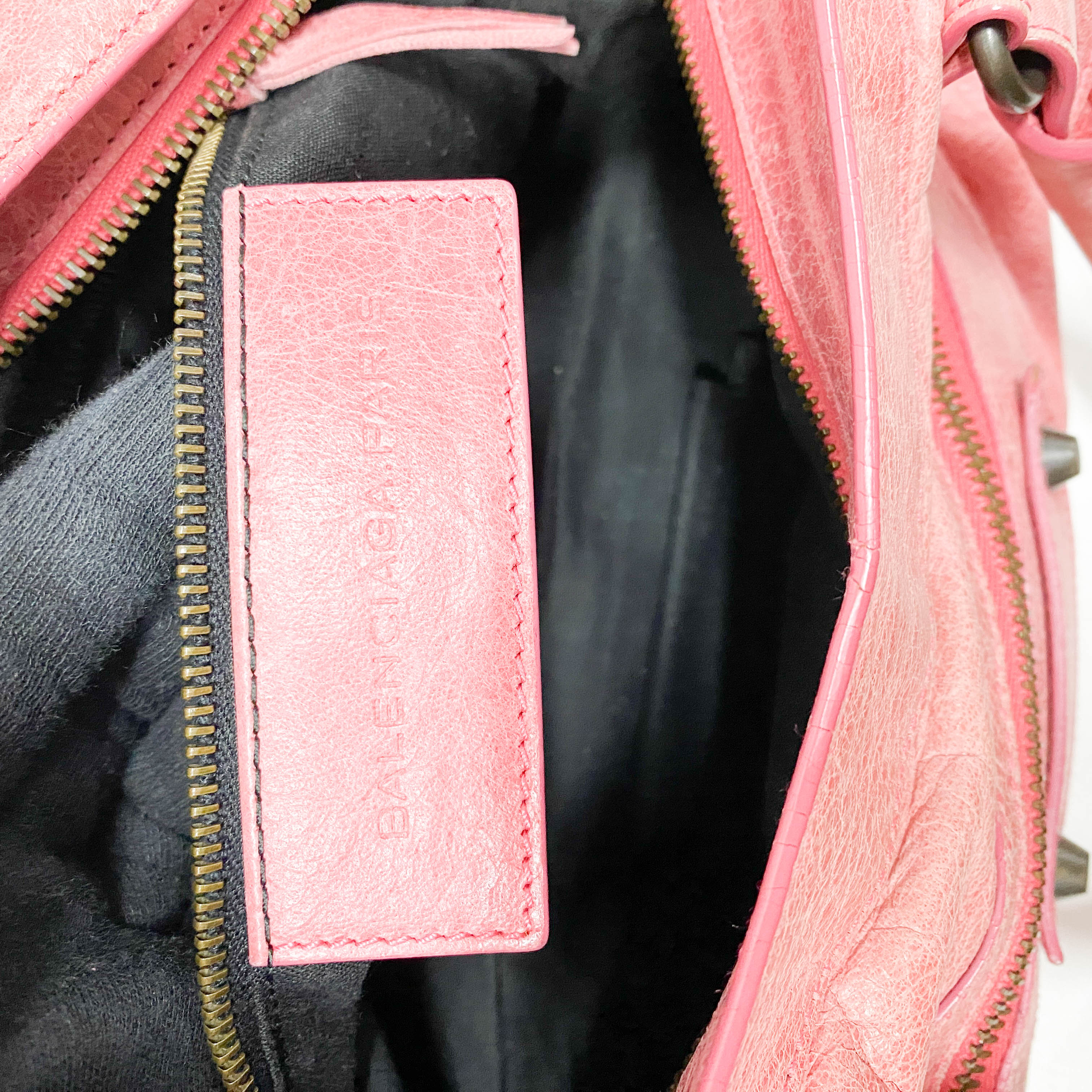 Town Pink Lambskin Two Way Bag