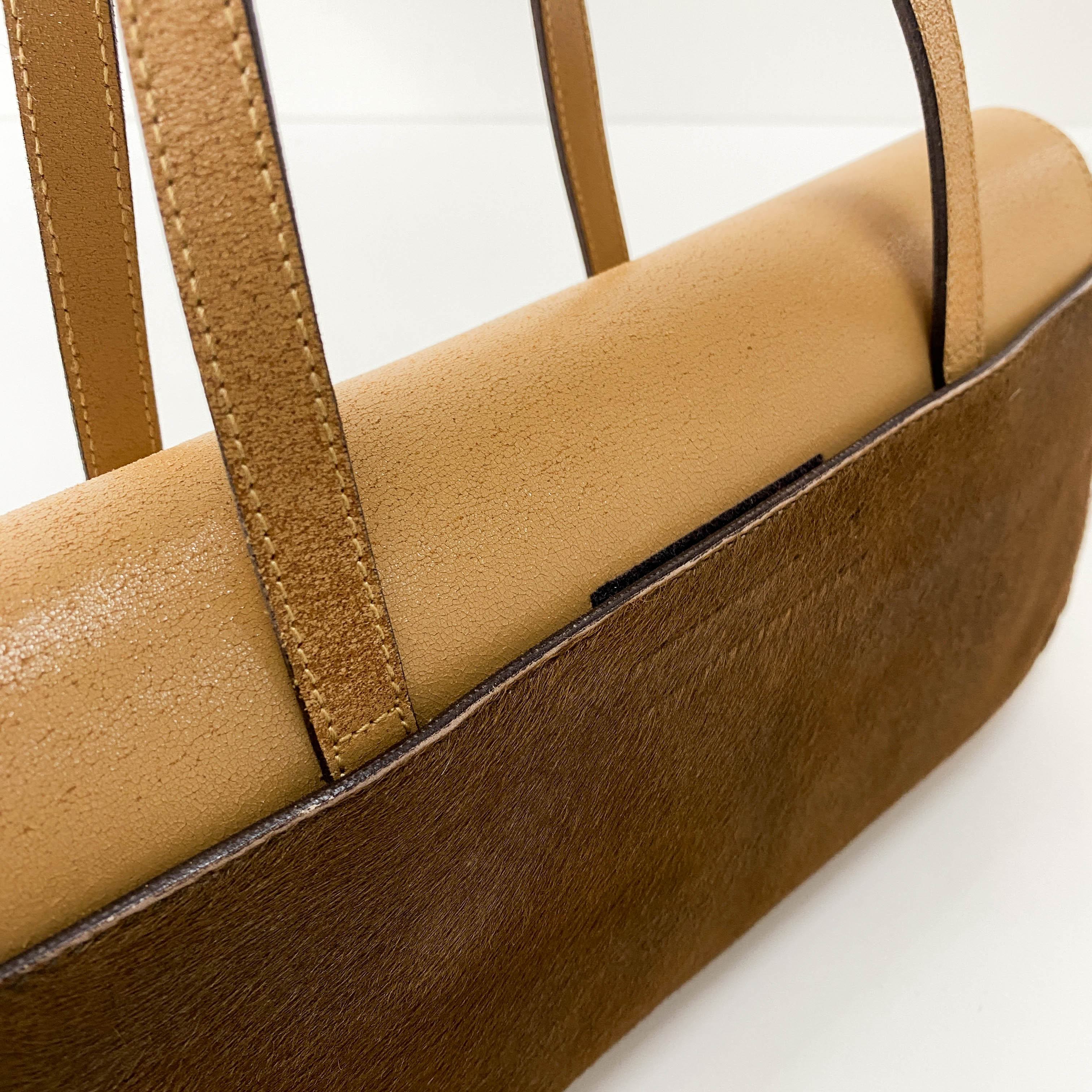 Brown Ponyhair Leather Shoulder Bag