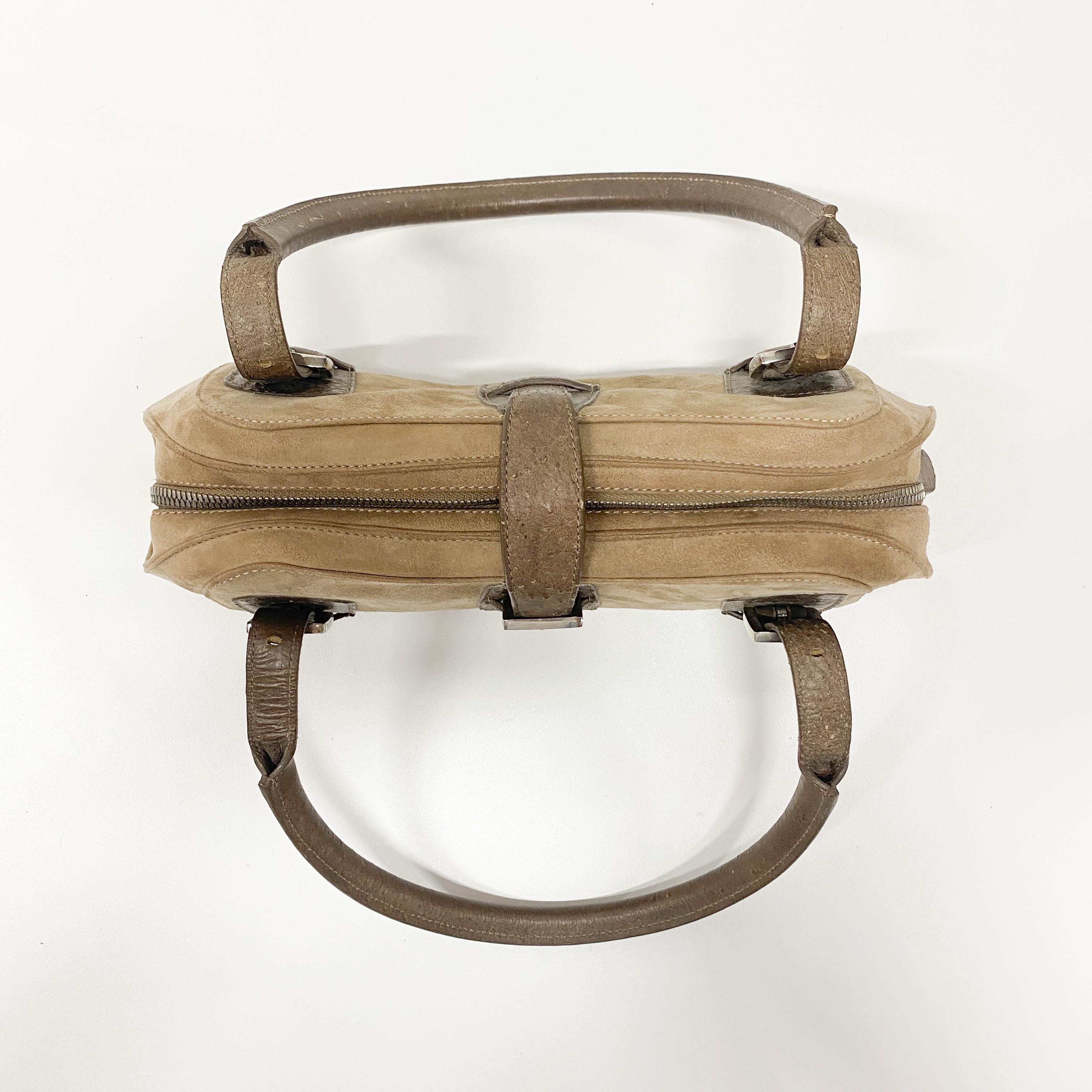 Brown Ostrich Leather Handbag