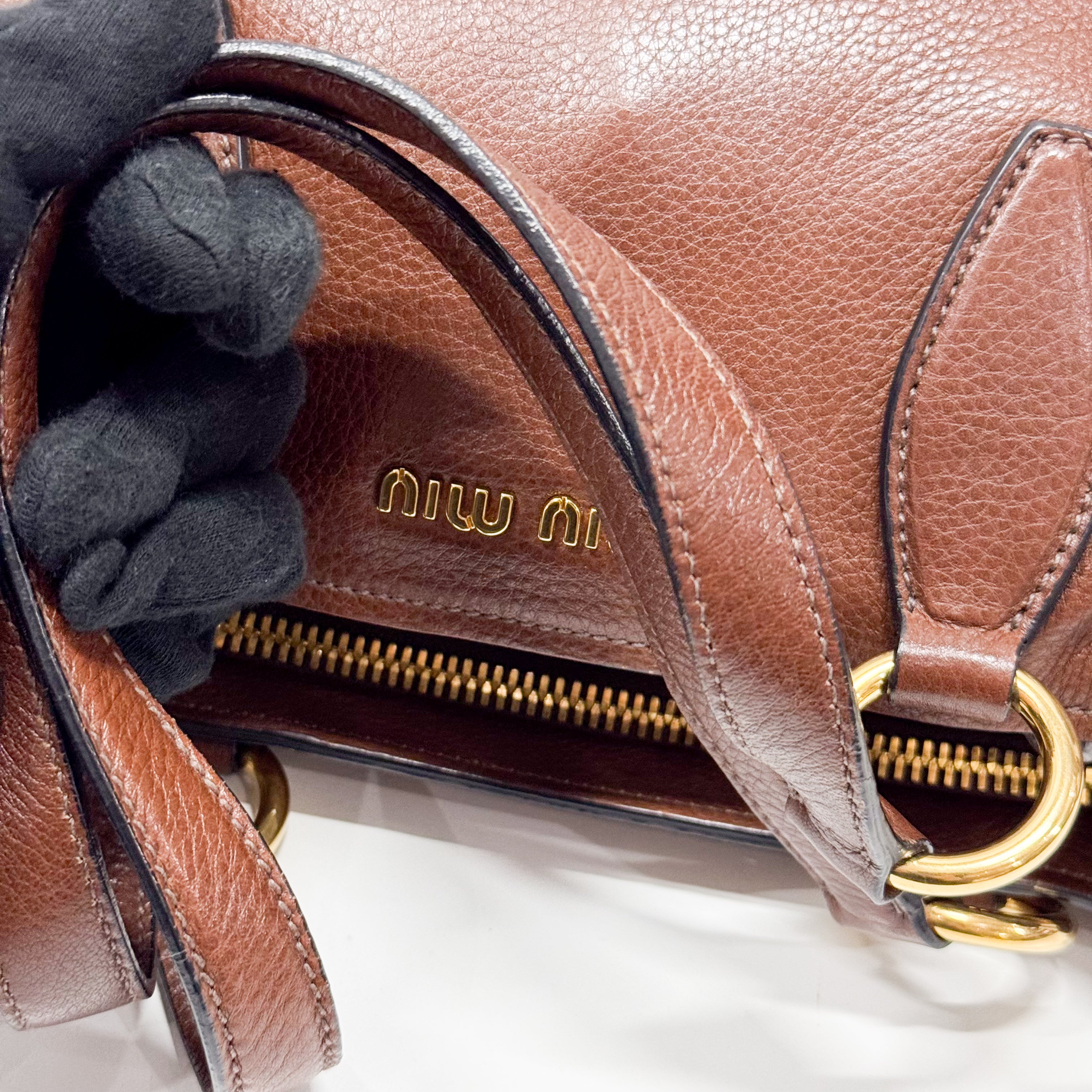 Brown Leather Two Way Bag