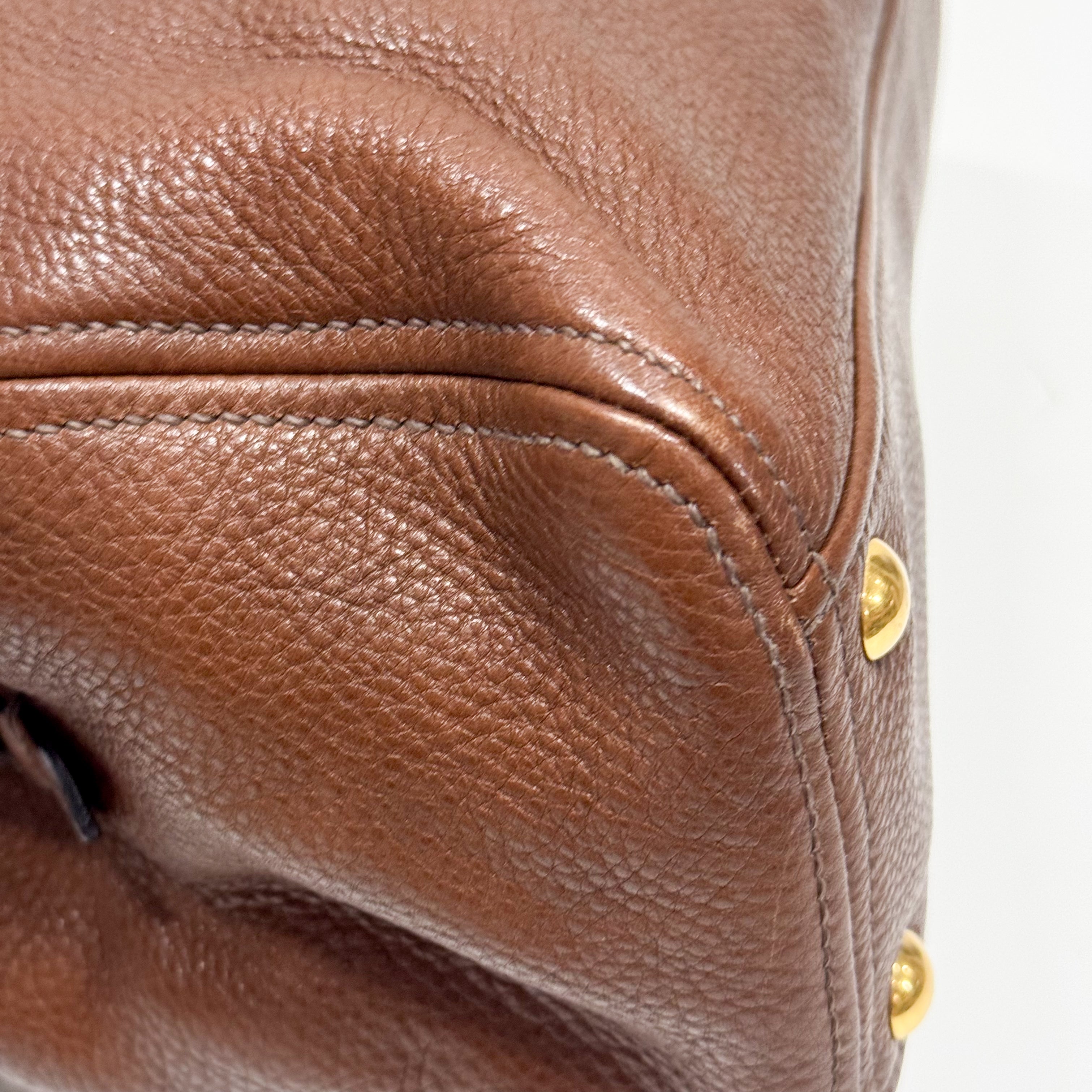 Brown Leather Two Way Bag