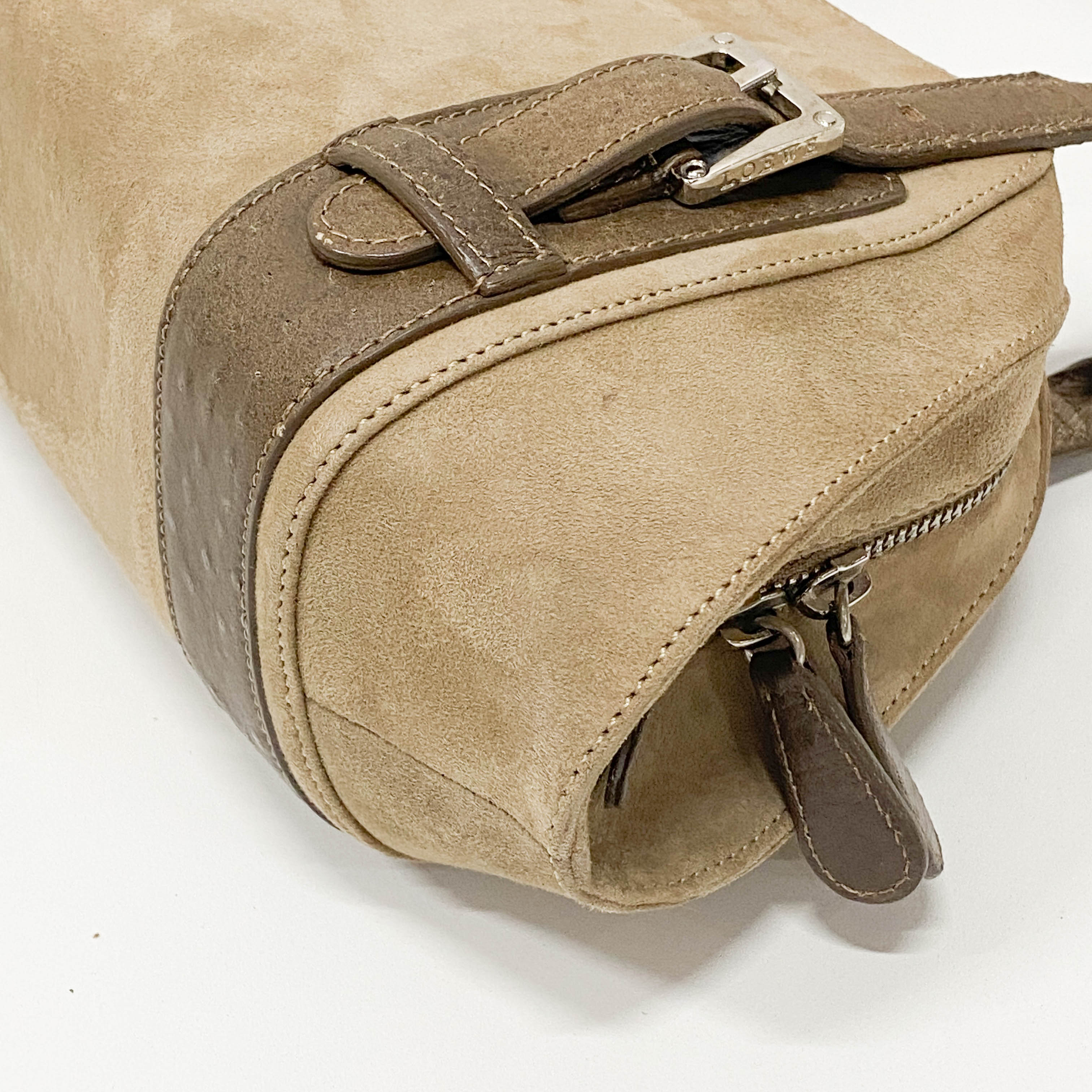 Brown Ostrich Leather Handbag