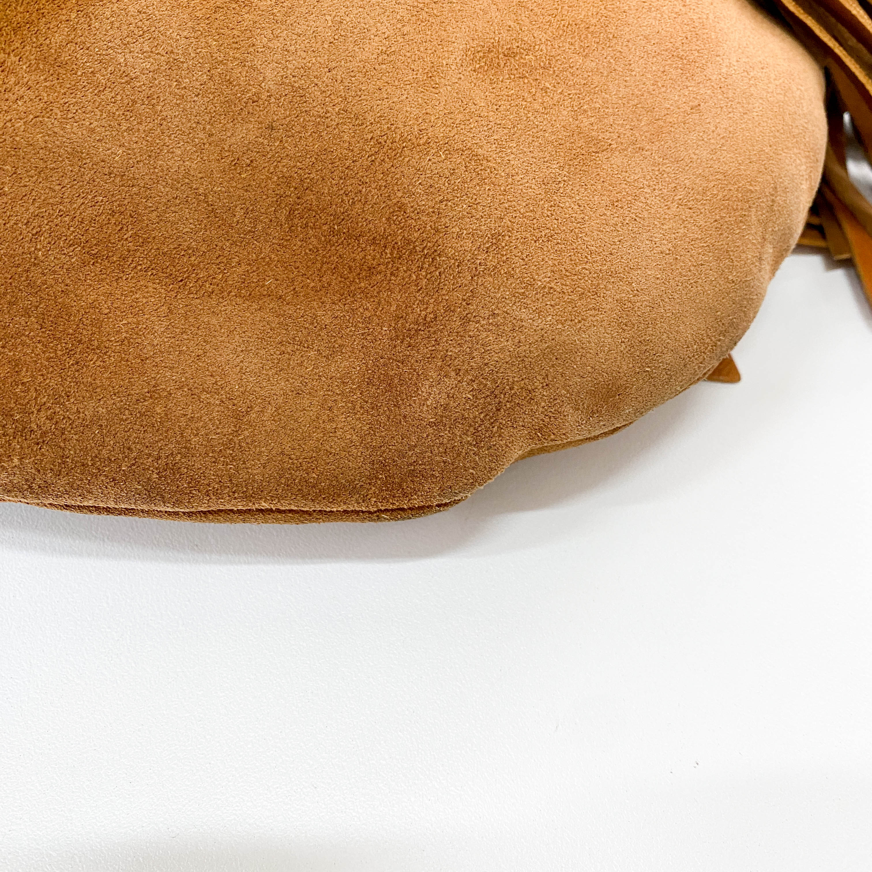 Rive Gauche Fringes Suede Shoulder Bag