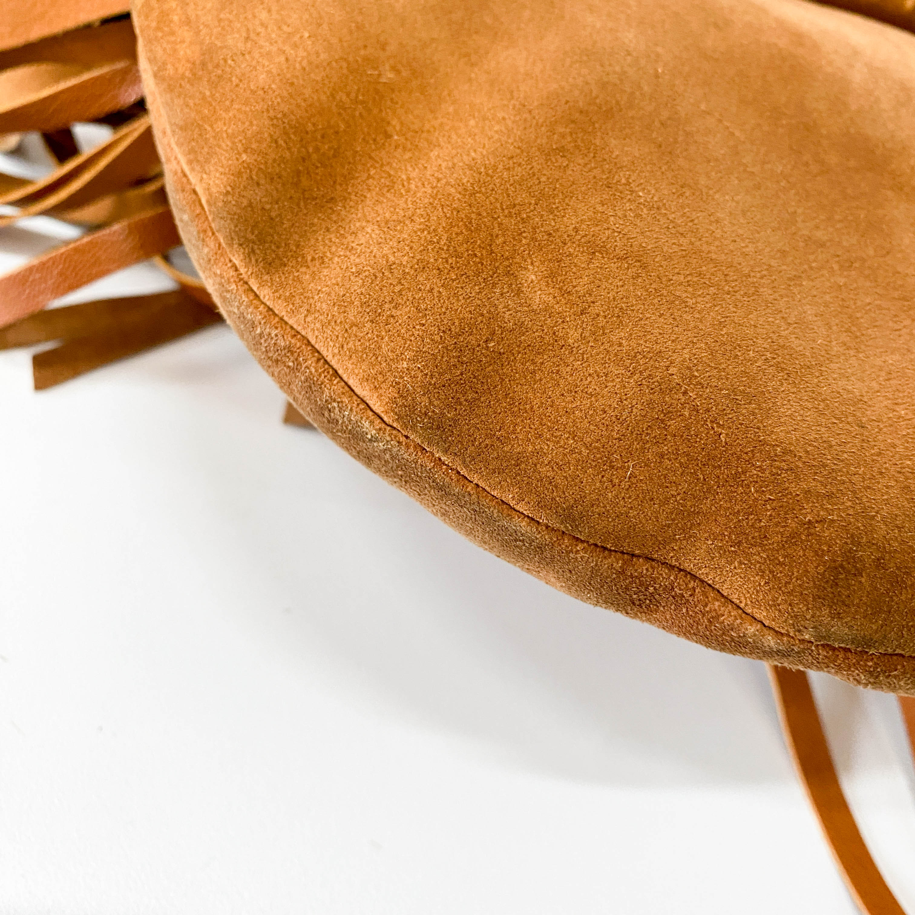 Rive Gauche Fringes Suede Shoulder Bag