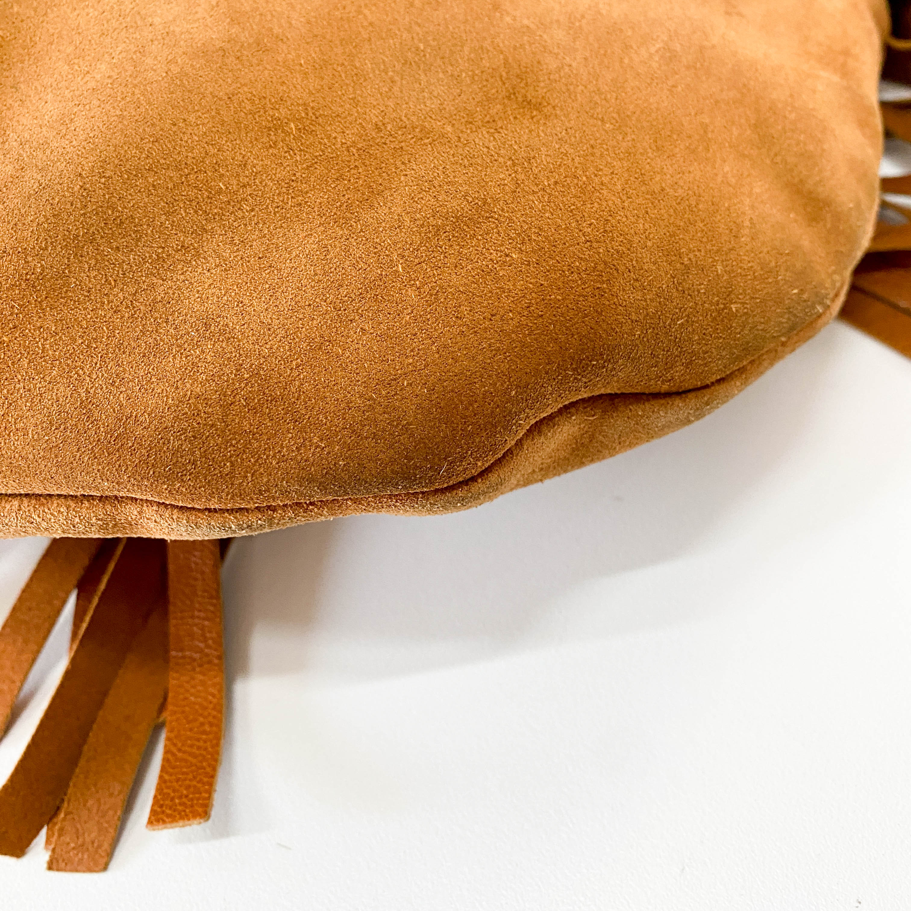 Rive Gauche Fringes Suede Shoulder Bag