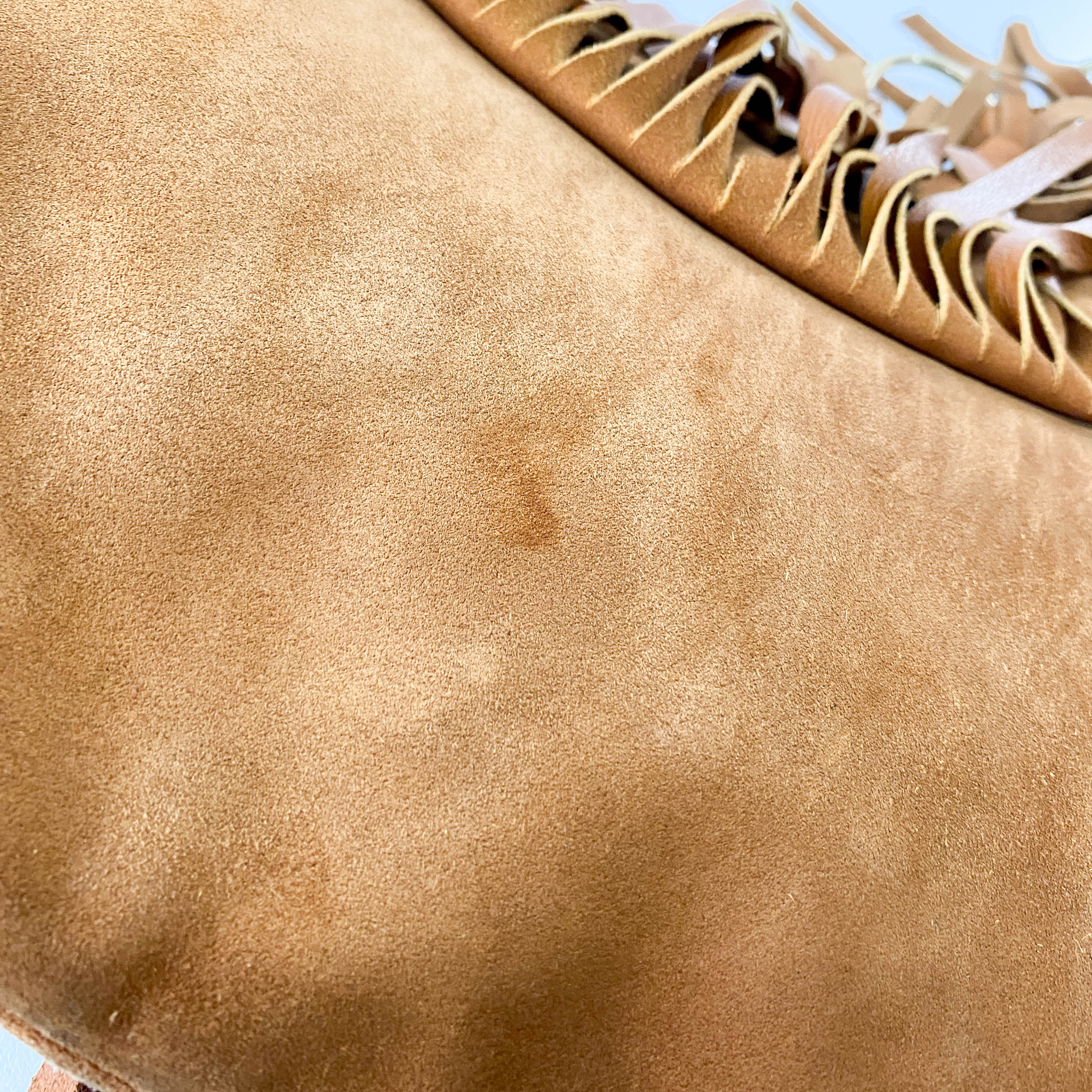 Rive Gauche Fringes Suede Shoulder Bag