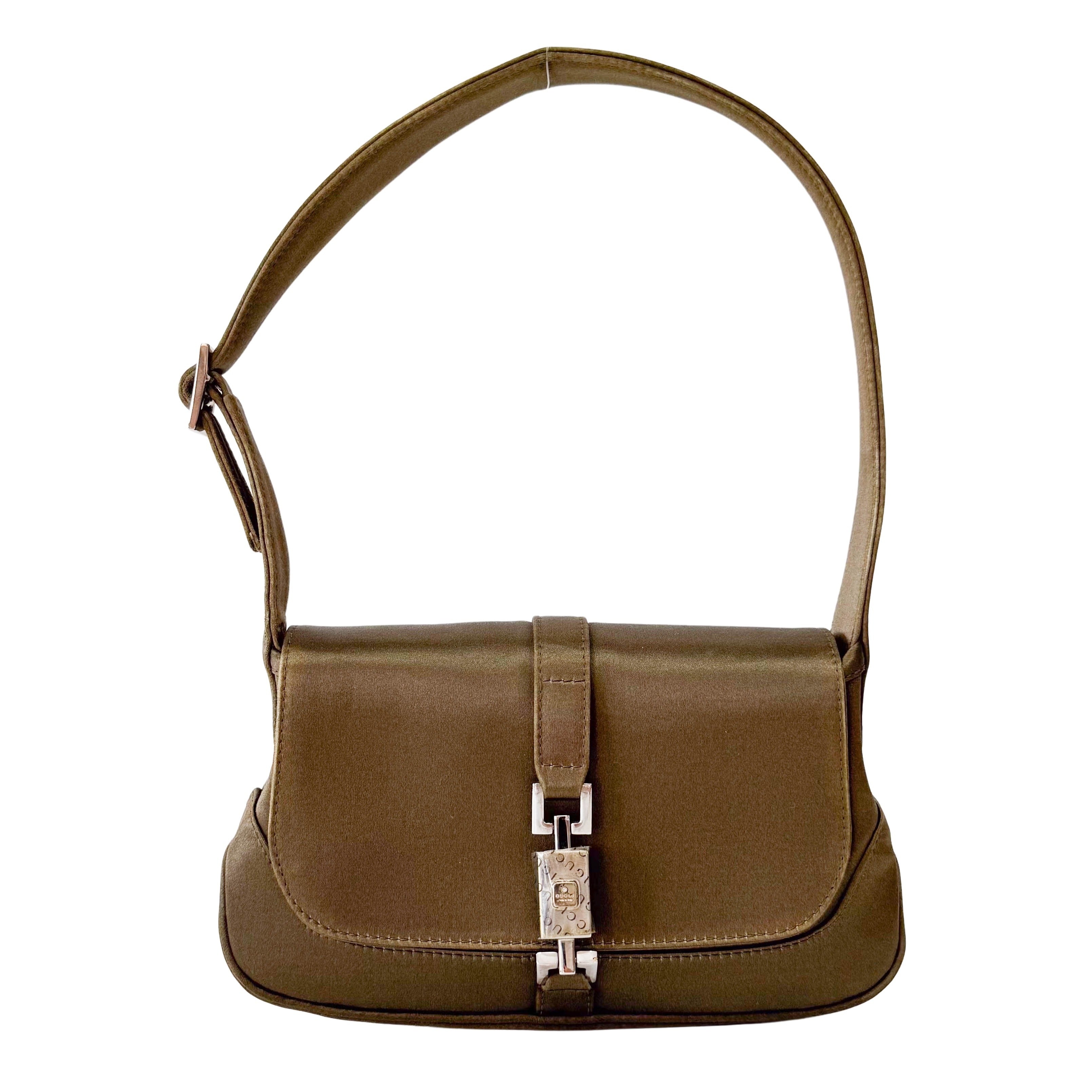 Mini Khaki Satin Jackie Bag