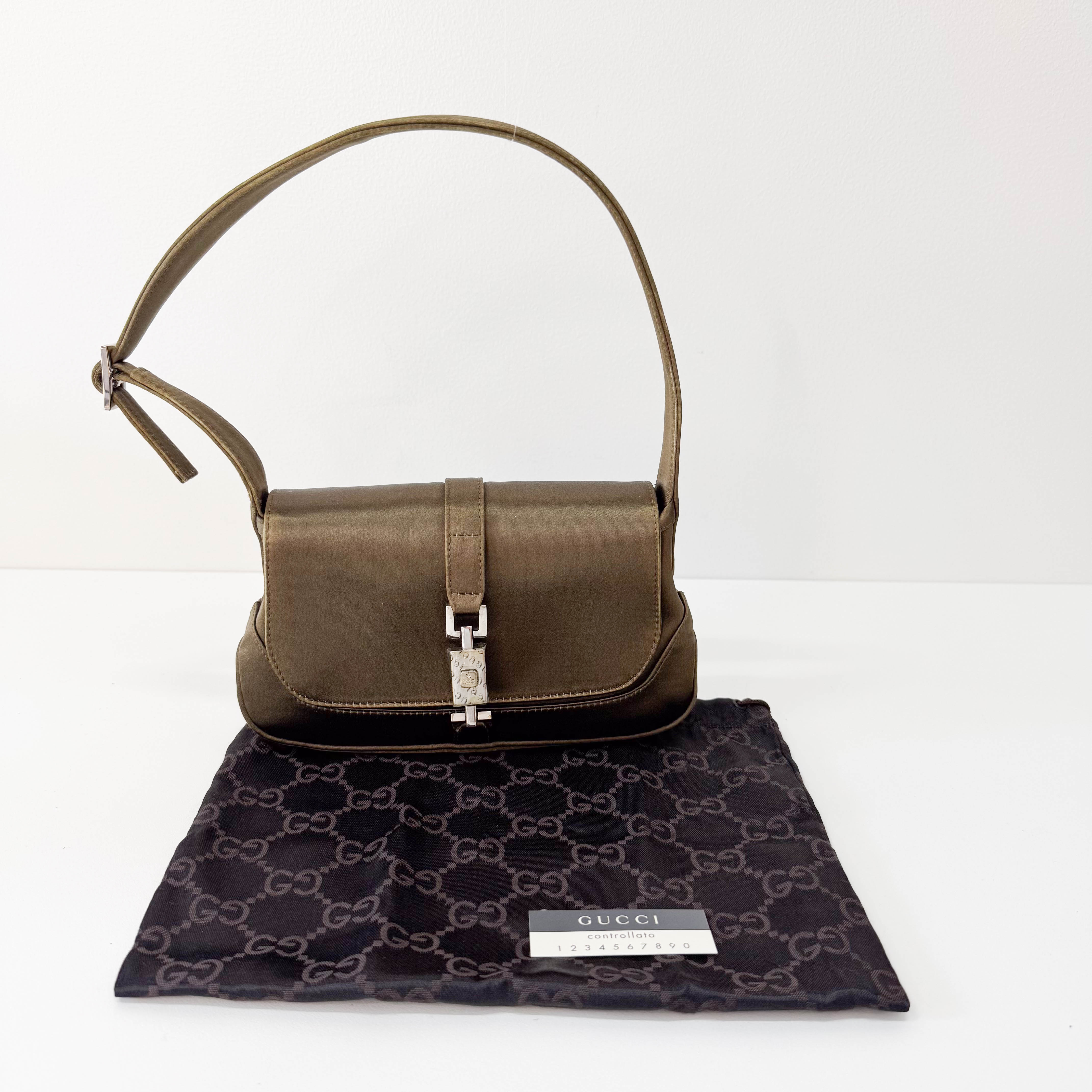 Mini Khaki Satin Jackie Bag