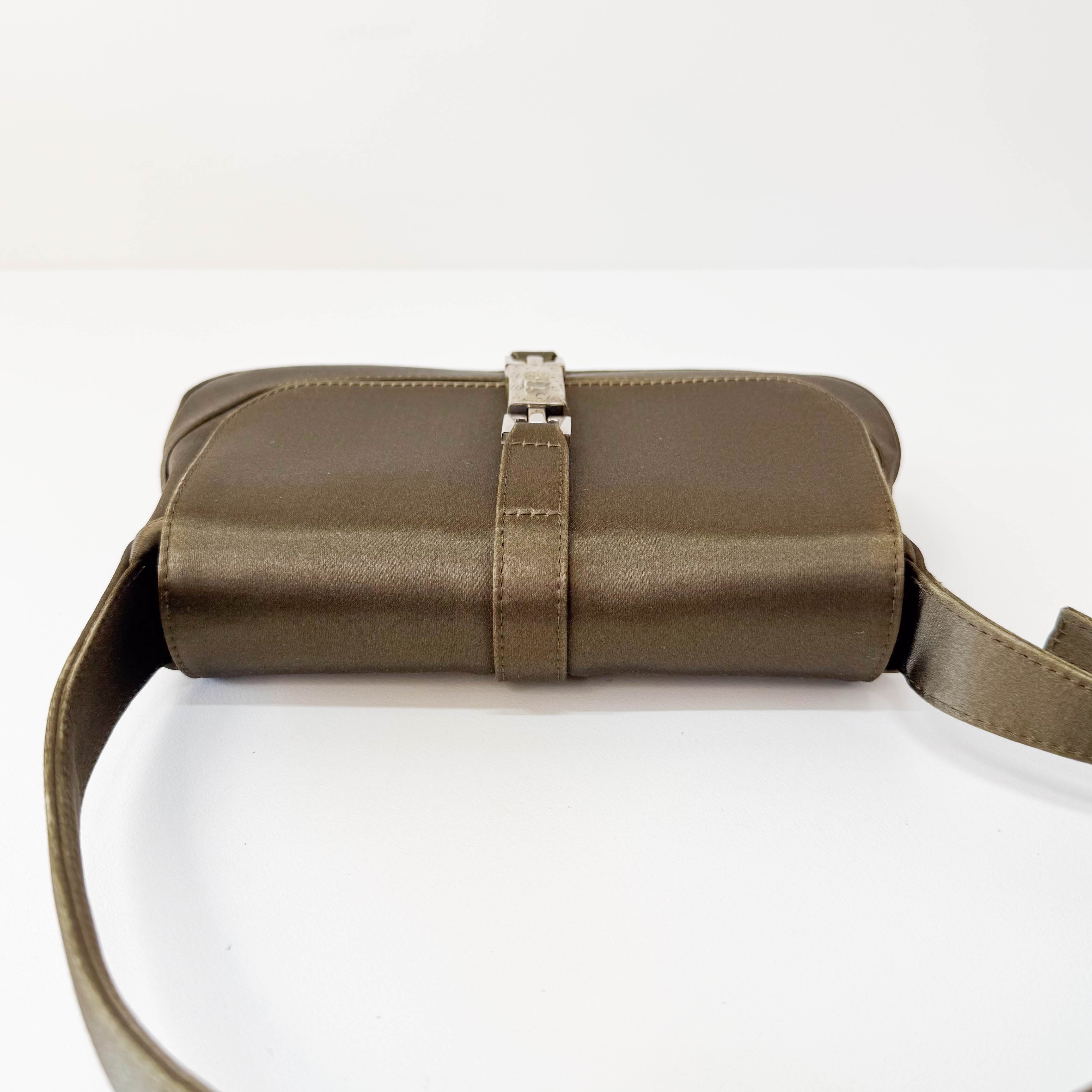 Mini Khaki Satin Jackie Bag