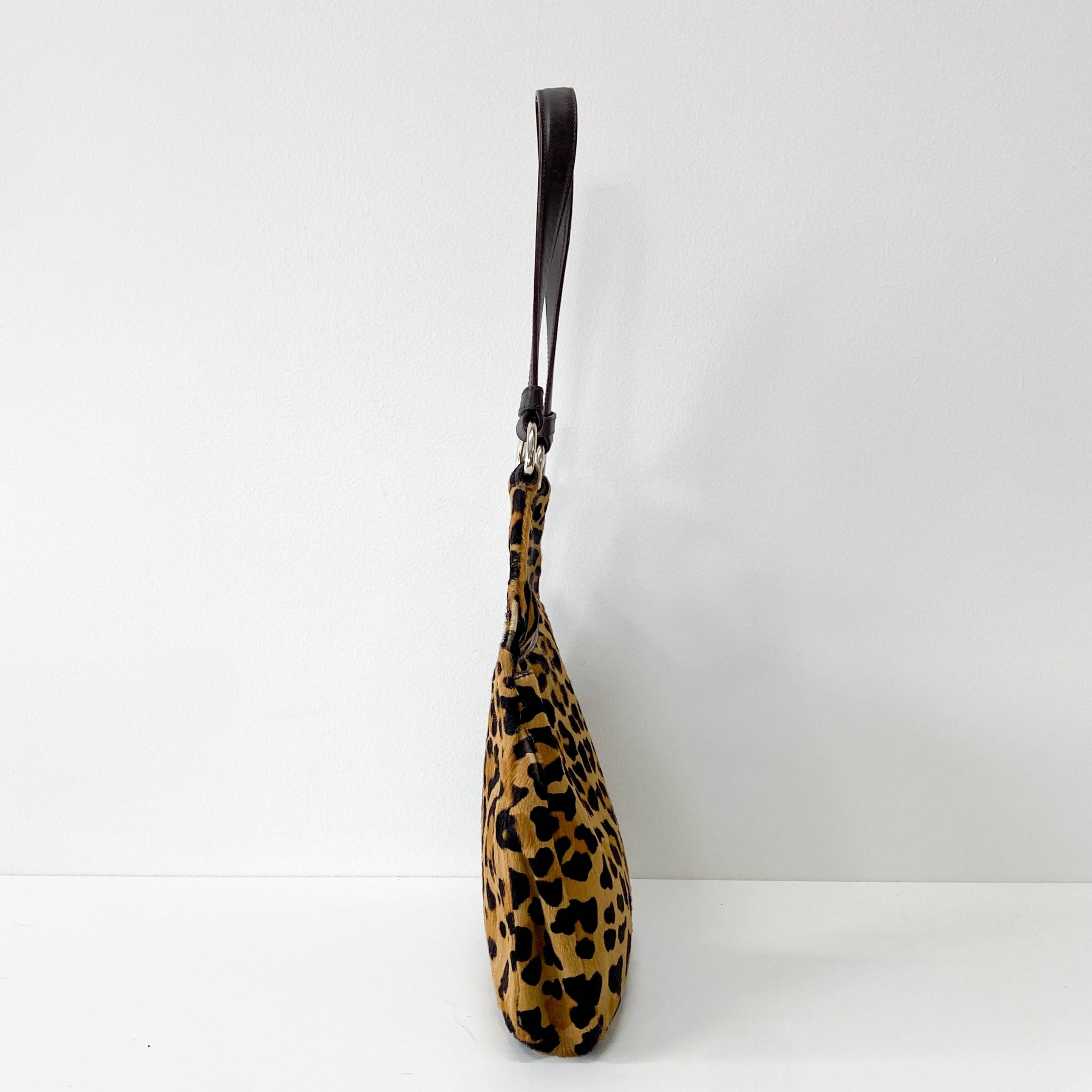 Leopard Print Pony Hair Shoulder Bag