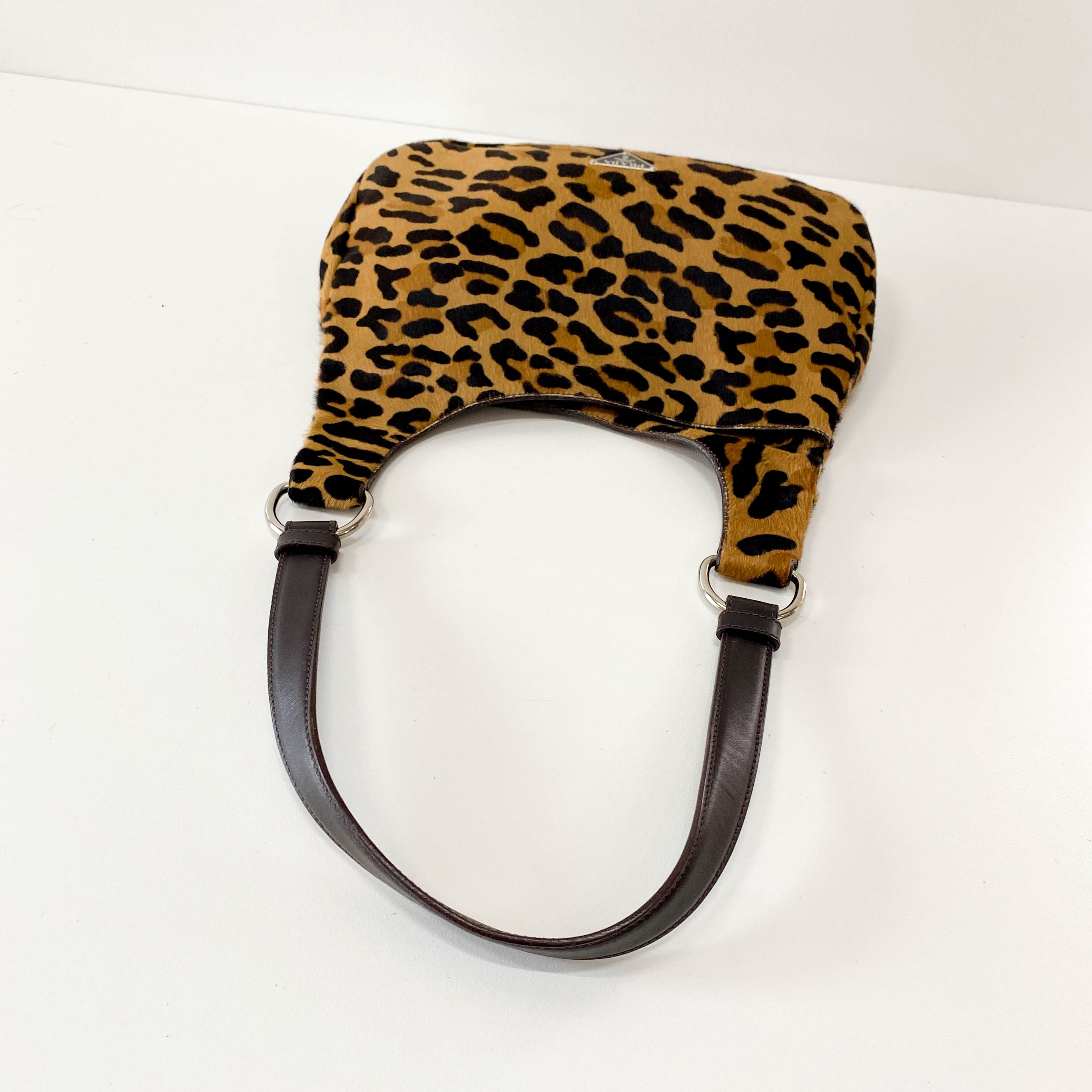 Leopard Print Pony Hair Shoulder Bag