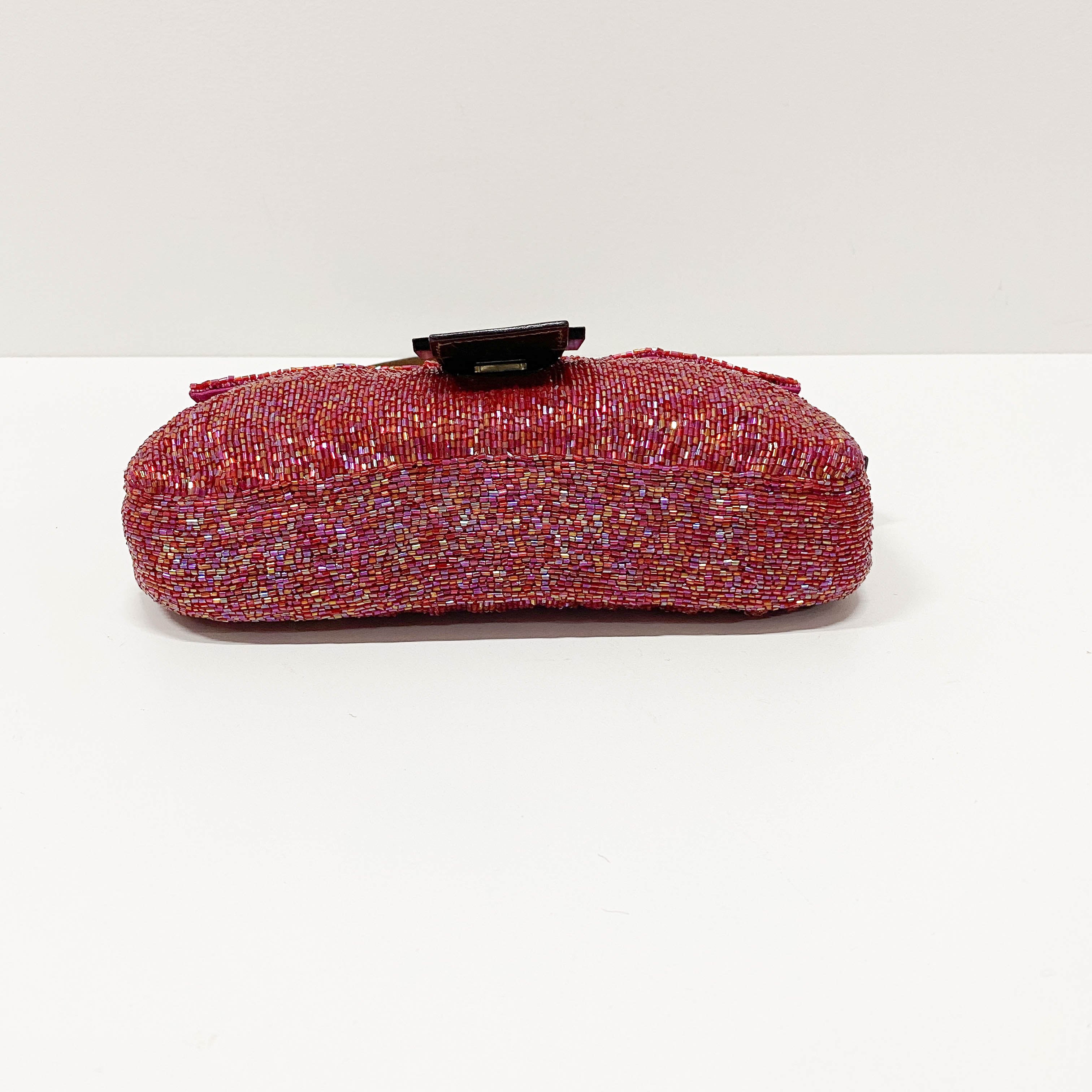 Baguette Red Beaded Shoulder Bag