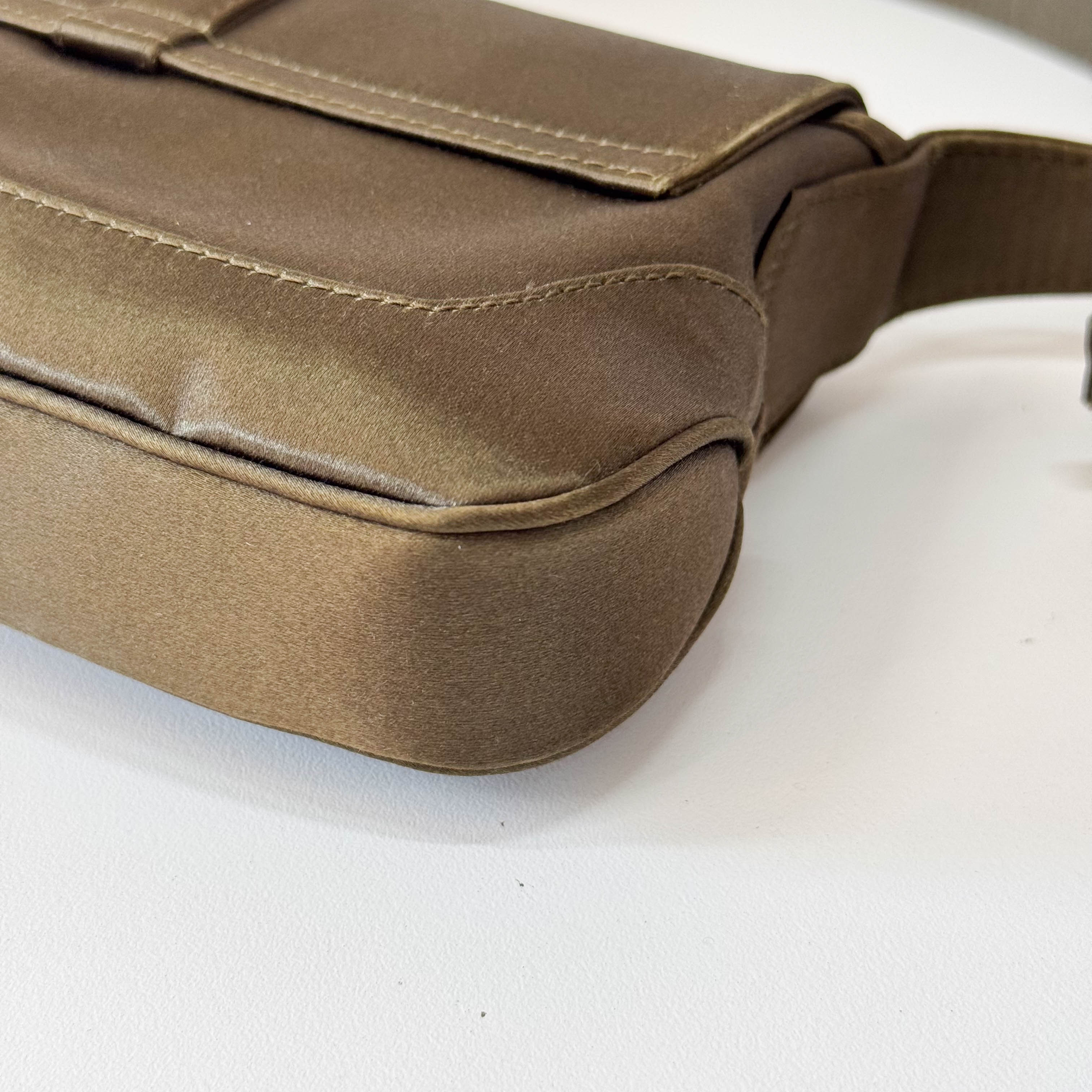 Mini Khaki Satin Jackie Bag