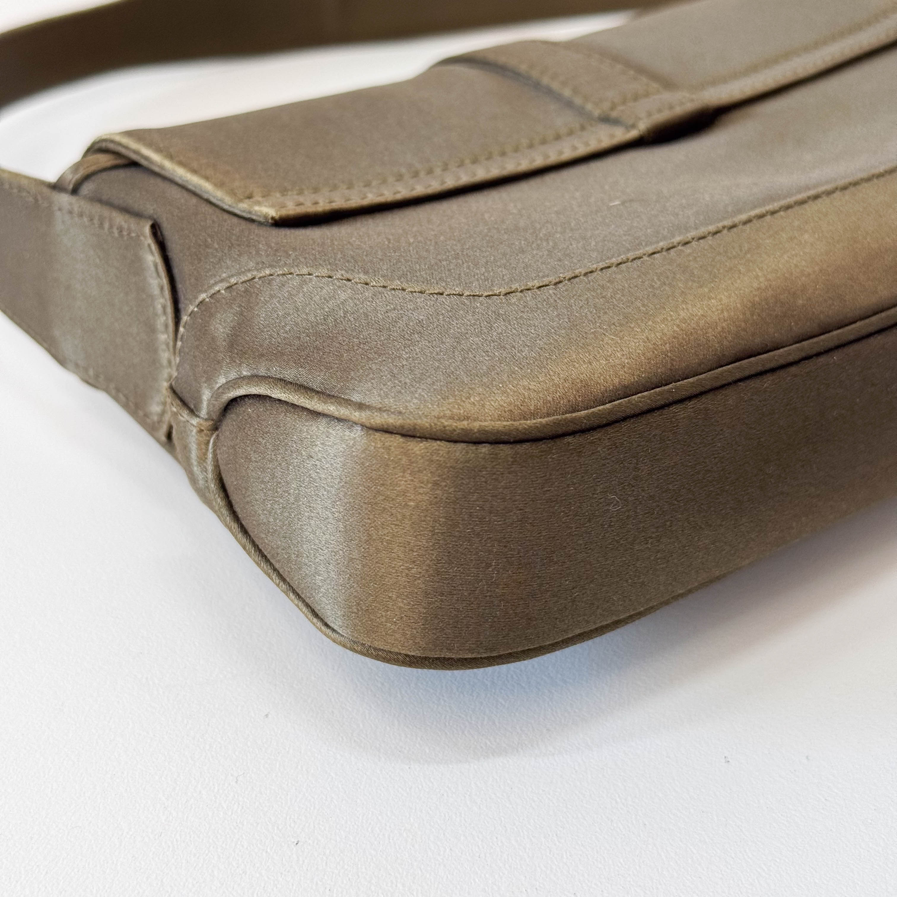 Mini Khaki Satin Jackie Bag