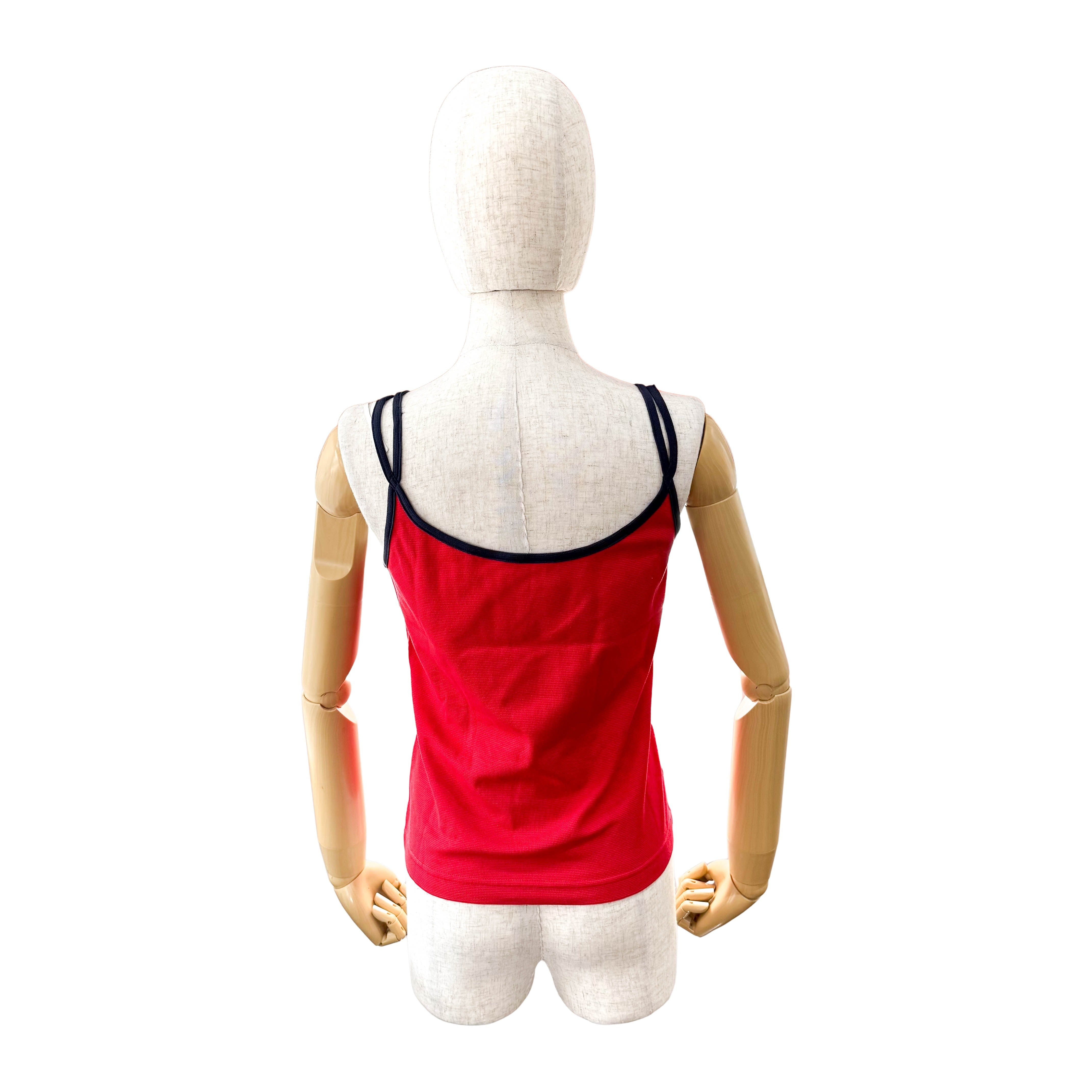 Dior Sports M Size Red Cotton Tank Top