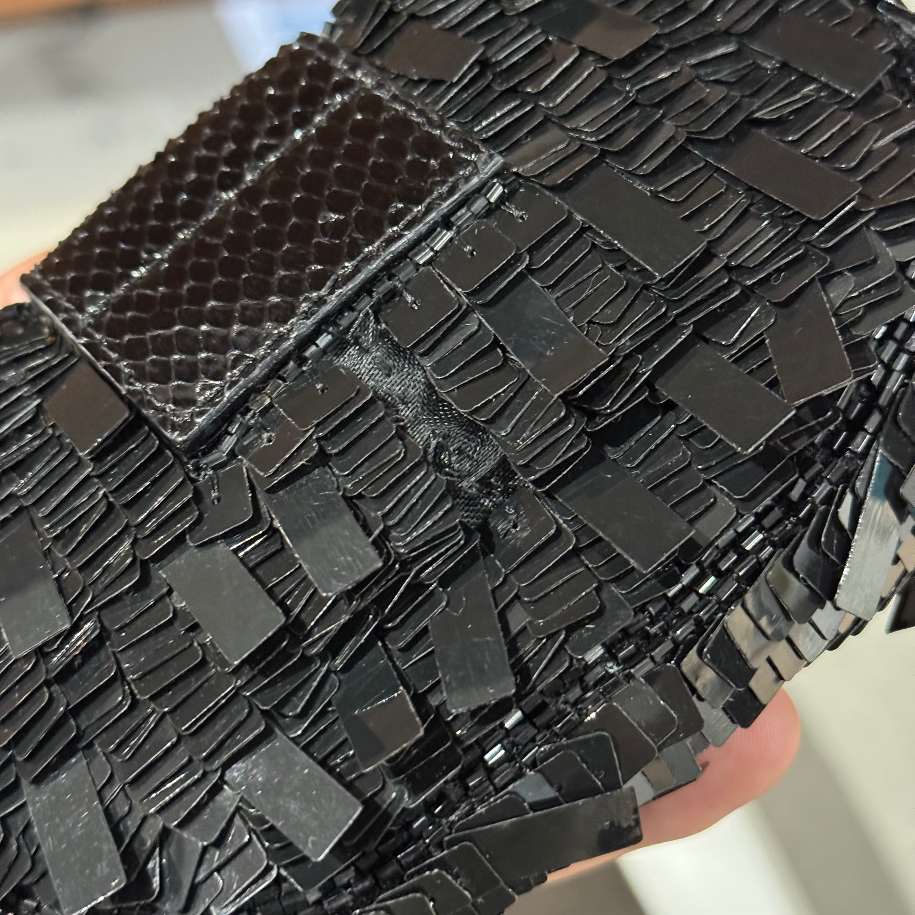 Croissant Mini Black Sequin Handbag