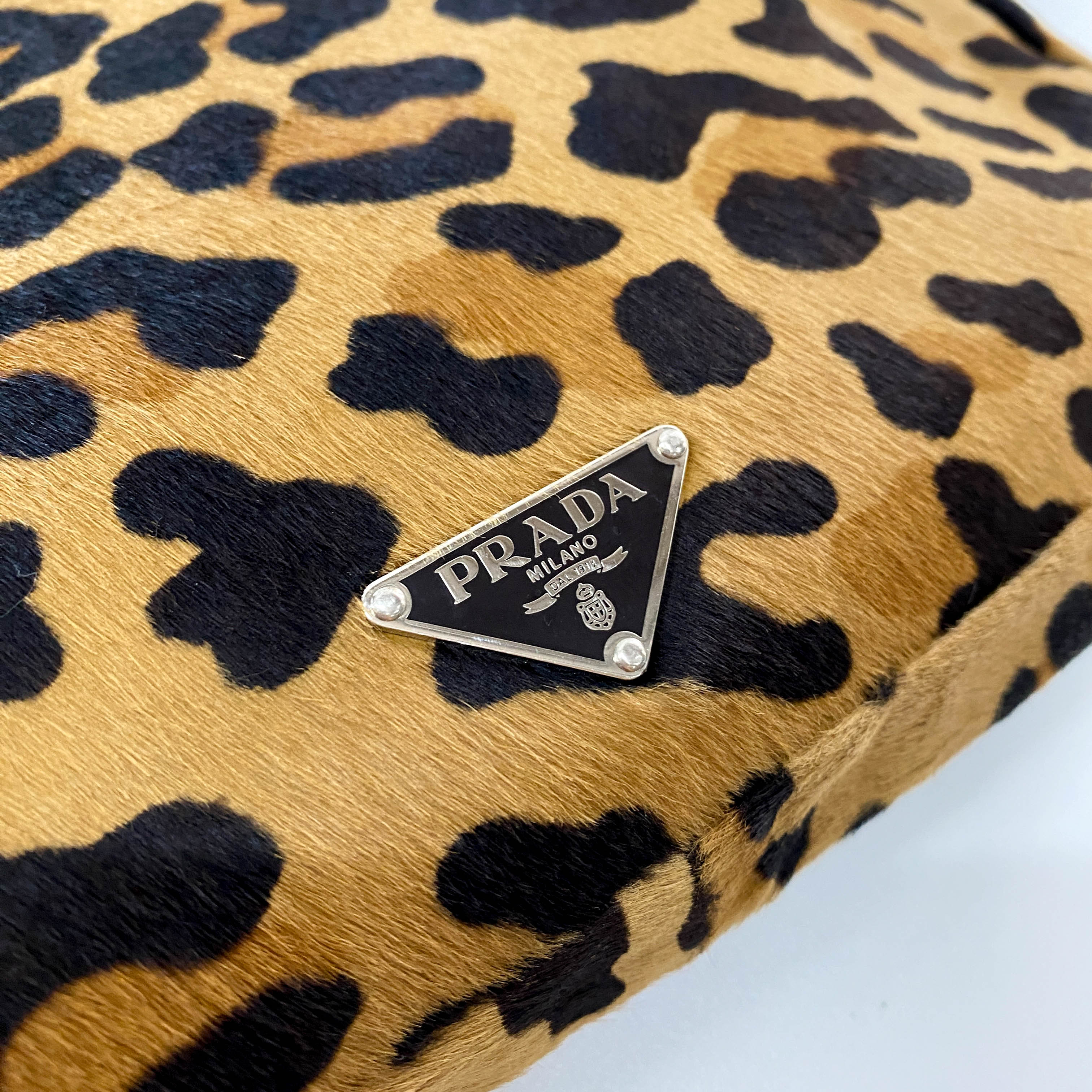 Leopard Print Pony Hair Shoulder Bag