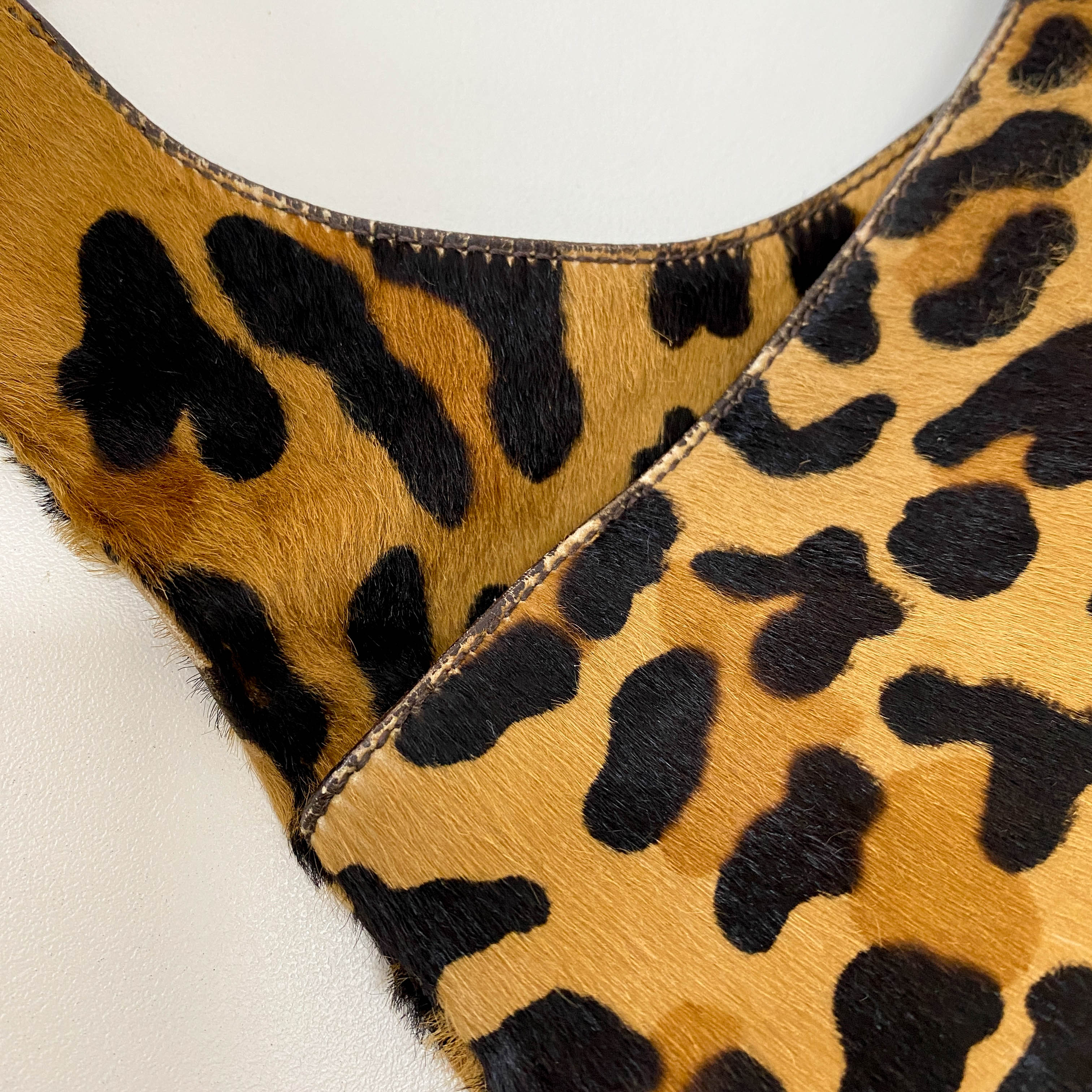 Leopard Print Pony Hair Shoulder Bag