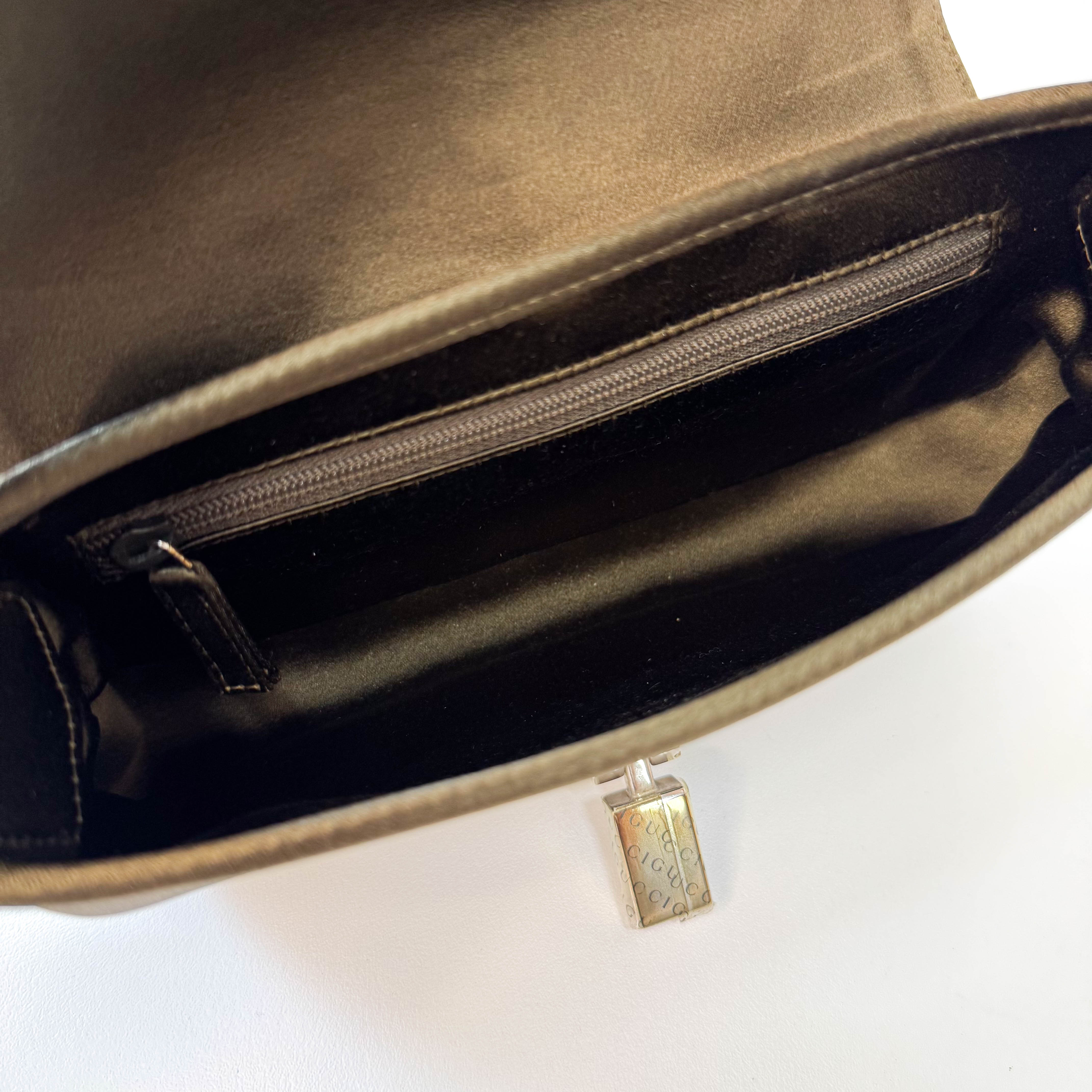 Mini Khaki Satin Jackie Bag