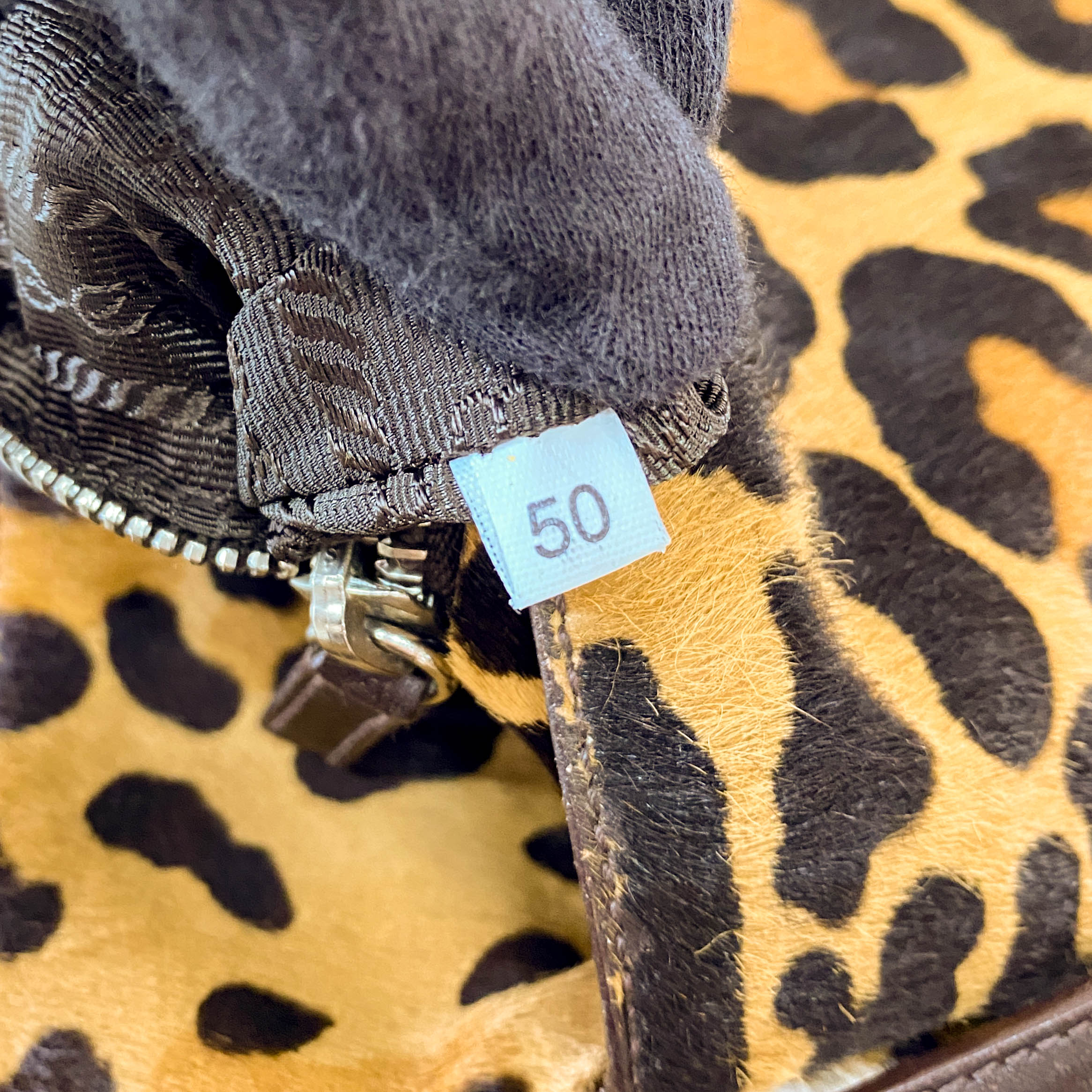 Leopard Print Pony Hair Shoulder Bag