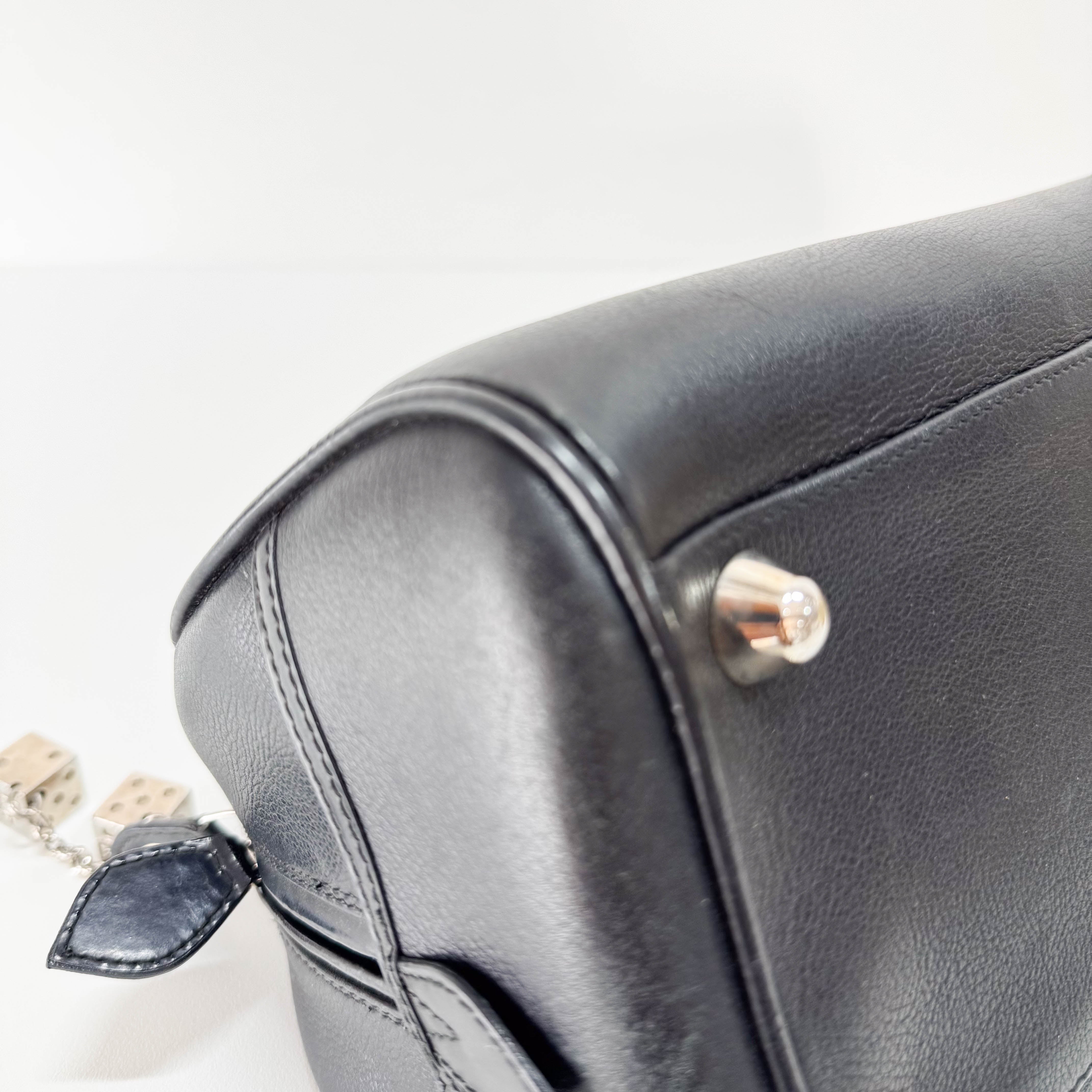 Gambler Black Leather Handbag