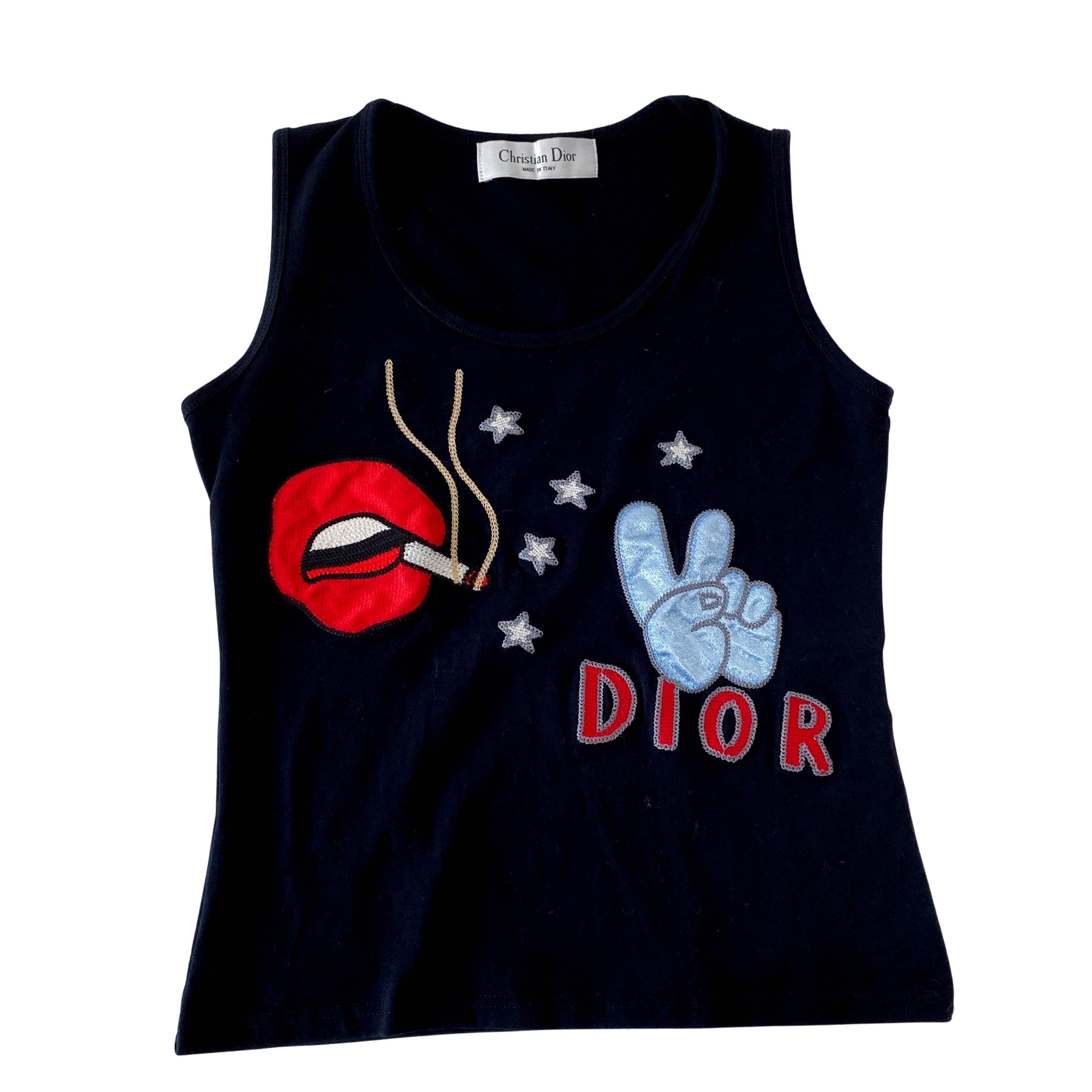 Size L Black Embroided Cotton Crop Top