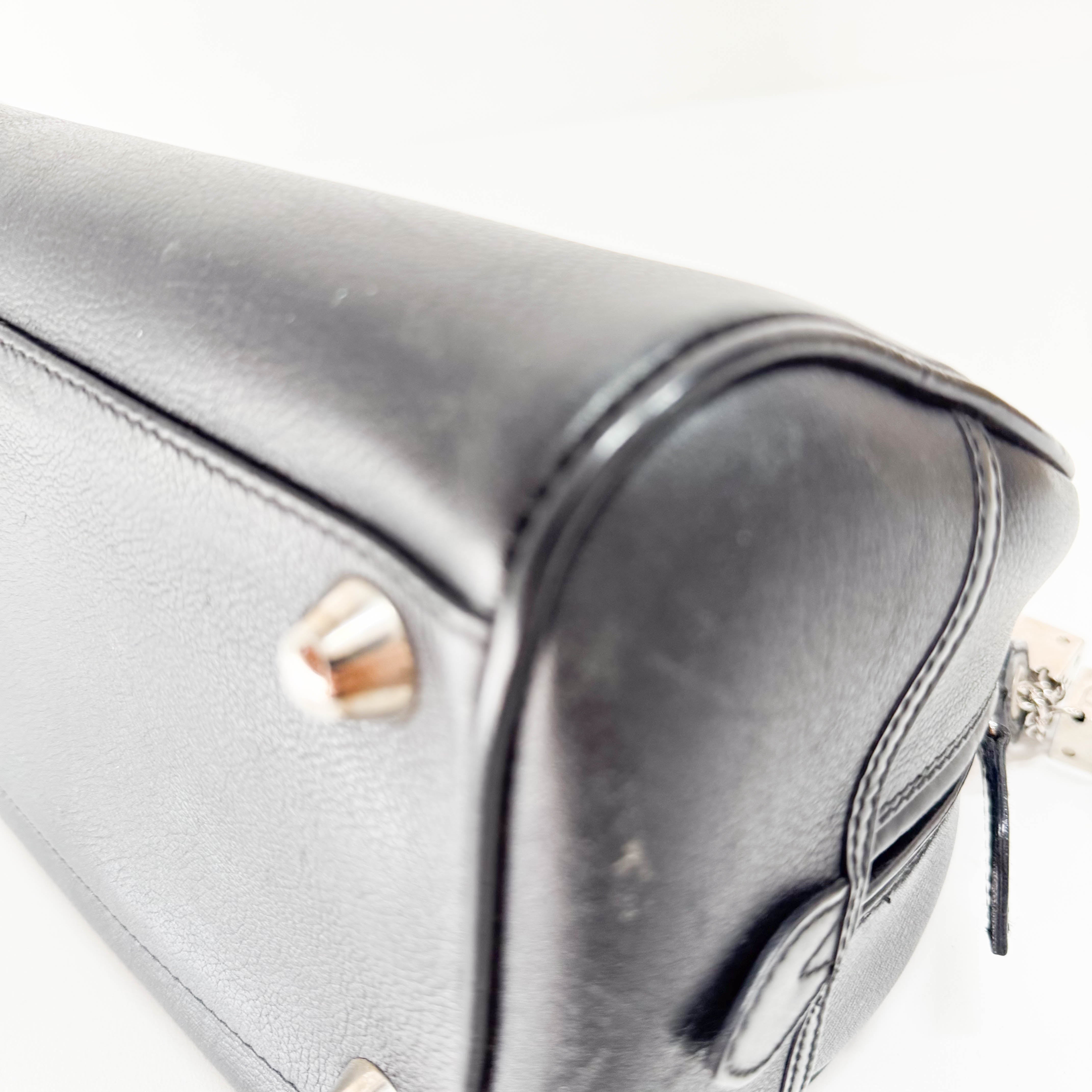 Gambler Black Leather Handbag