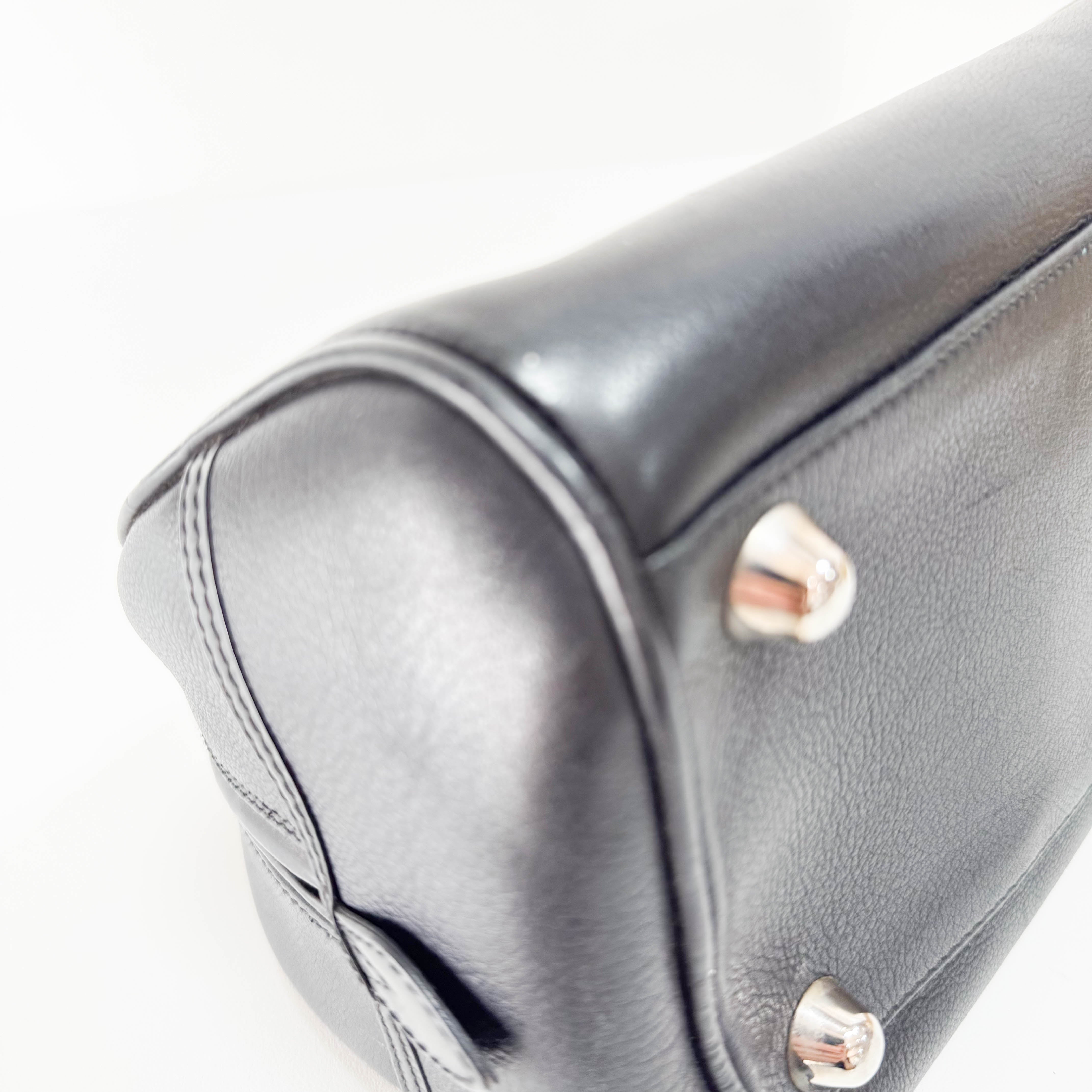 Gambler Black Leather Handbag