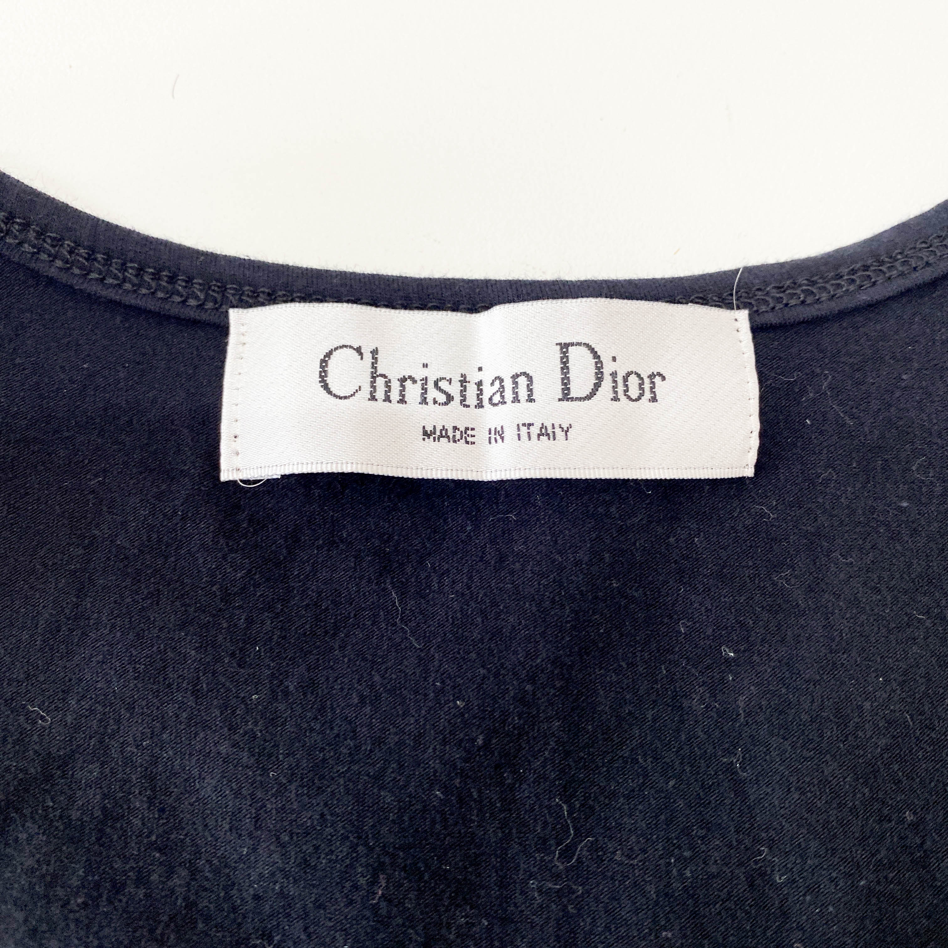 Size L Black Embroided Cotton Crop Top