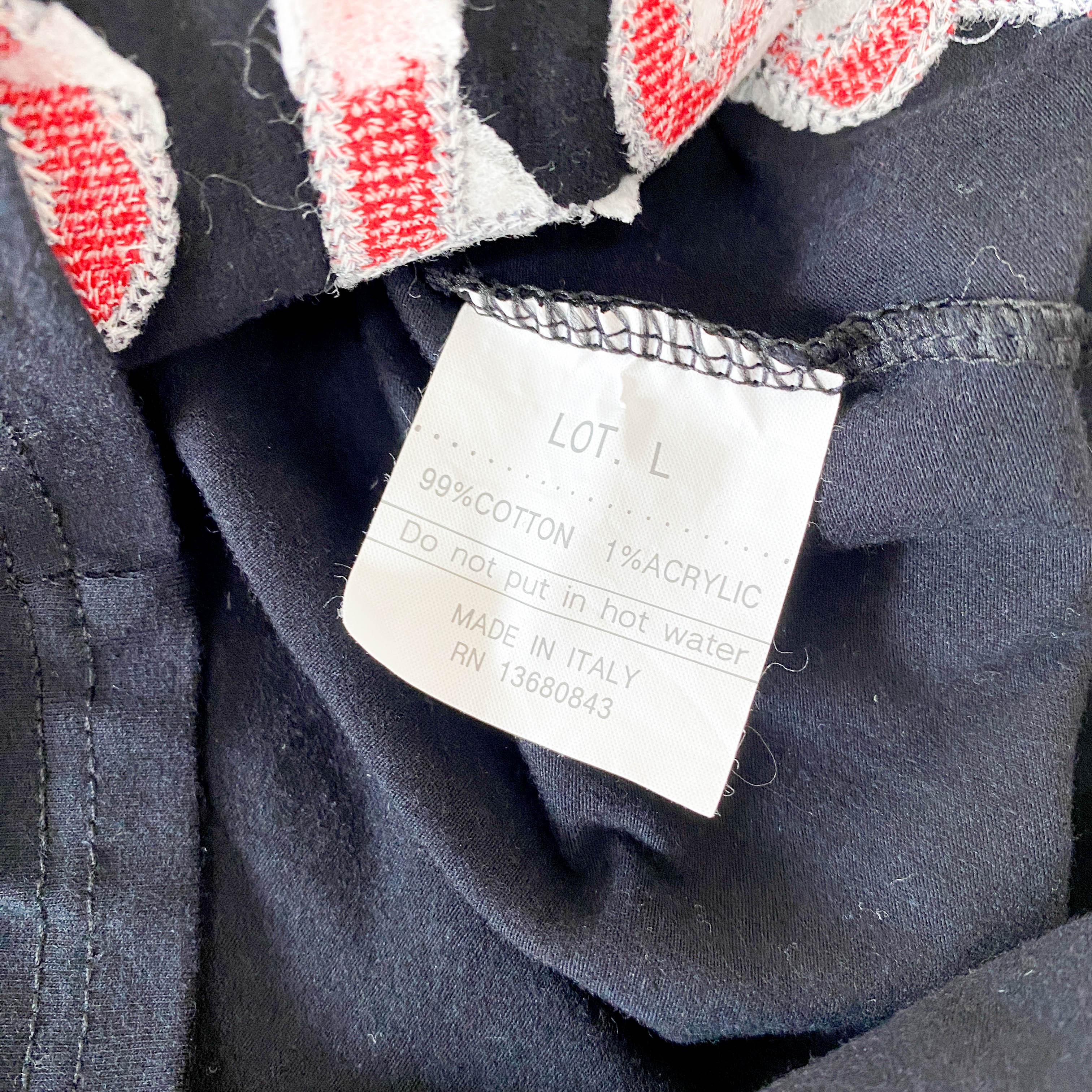 Size L Black Embroided Cotton Crop Top