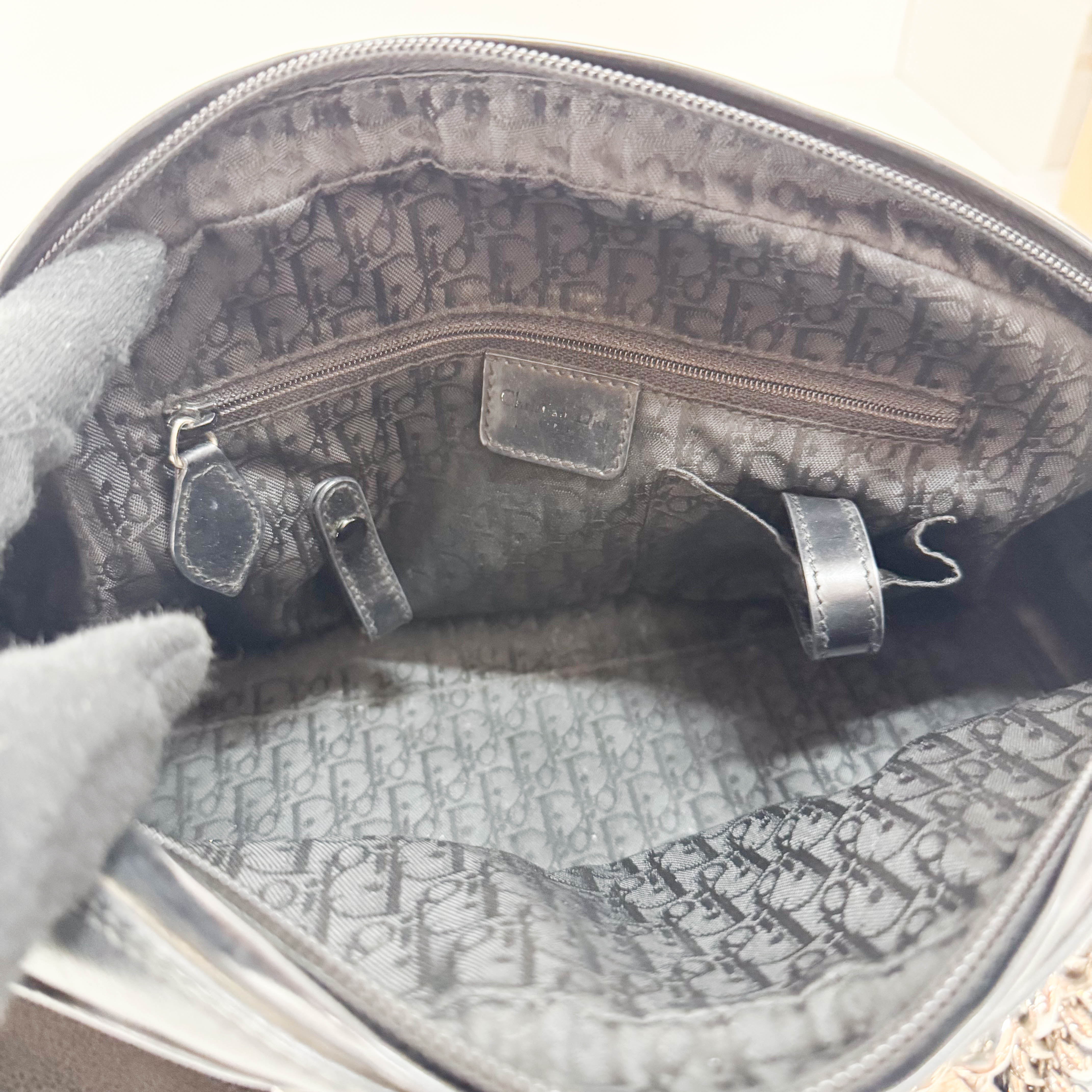 Gambler Black Leather Handbag