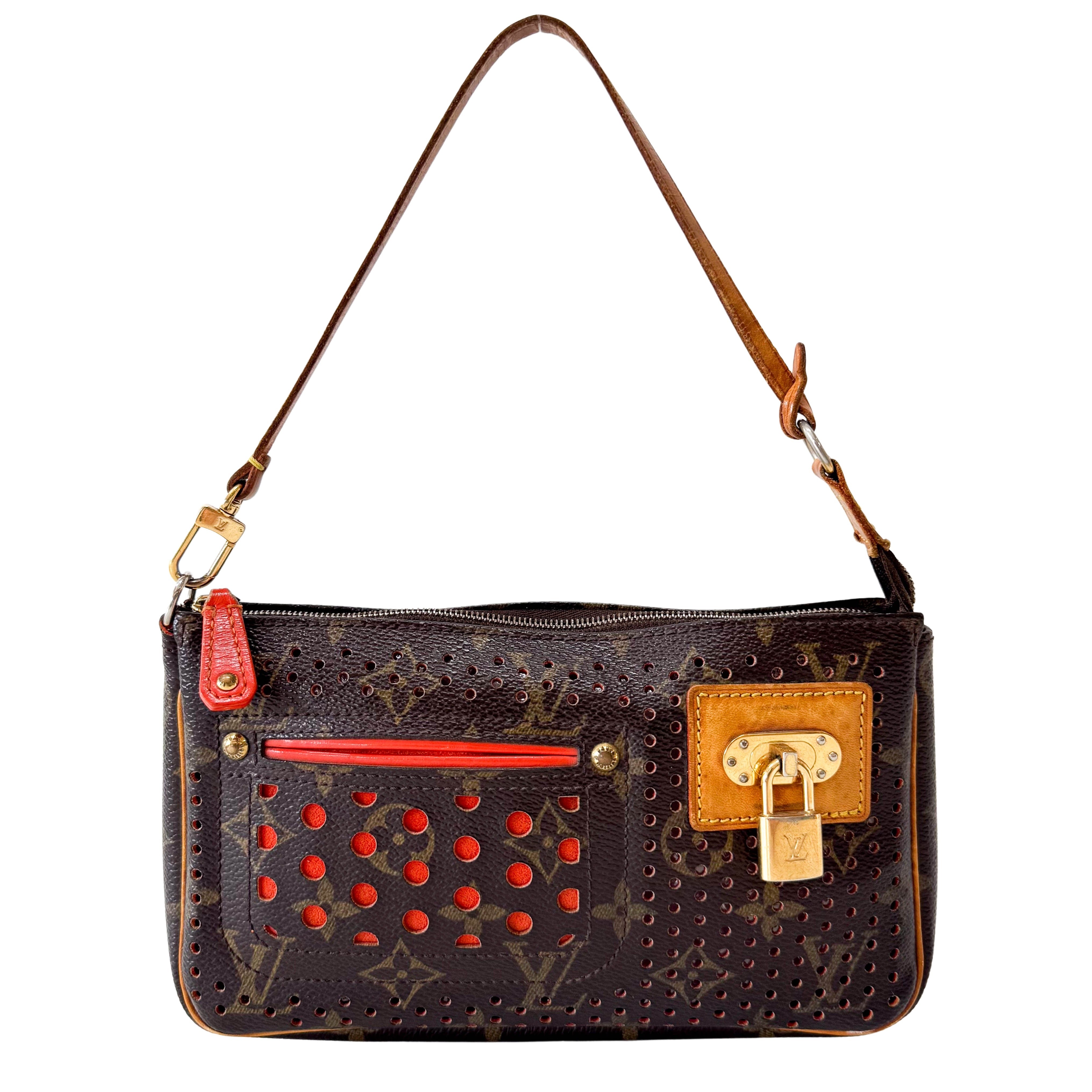 Monogram Brown Holes Leather Pochette Accesoire