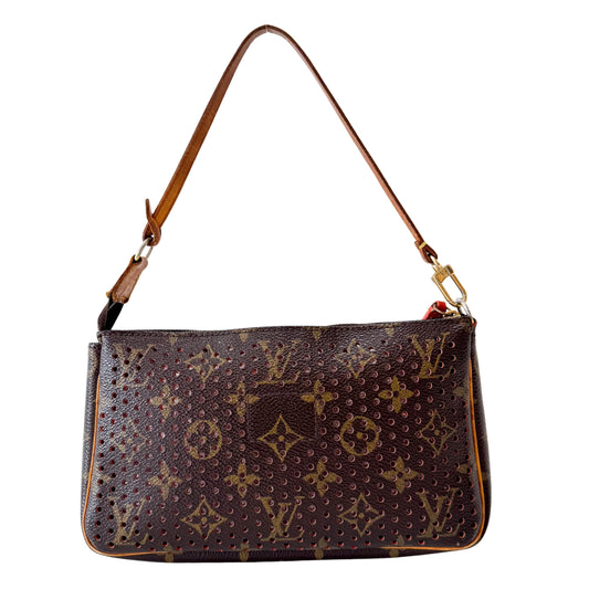 Monogram Brown Holes Leather Pochette Accesoire