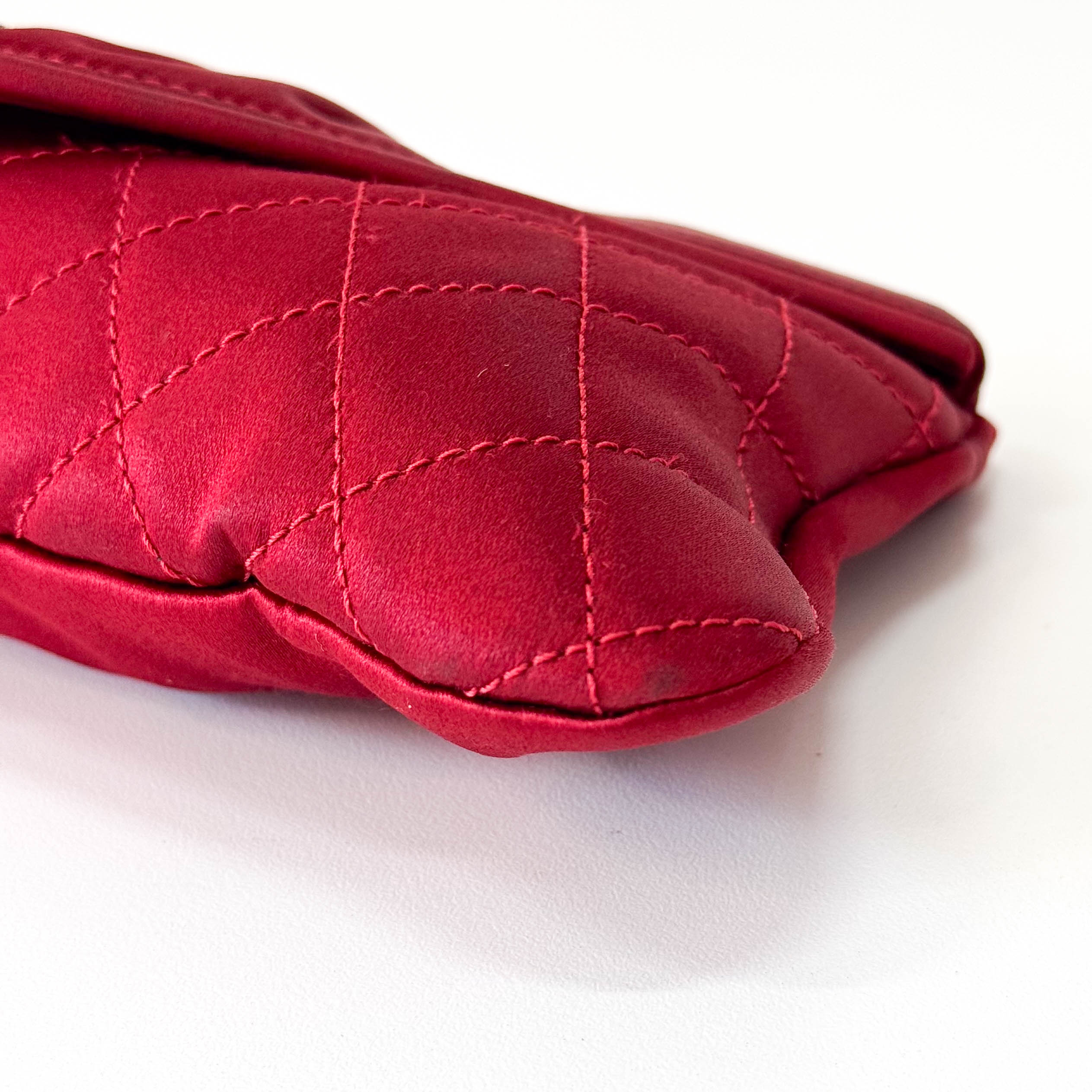 Mini Red Satin Clutch Bag