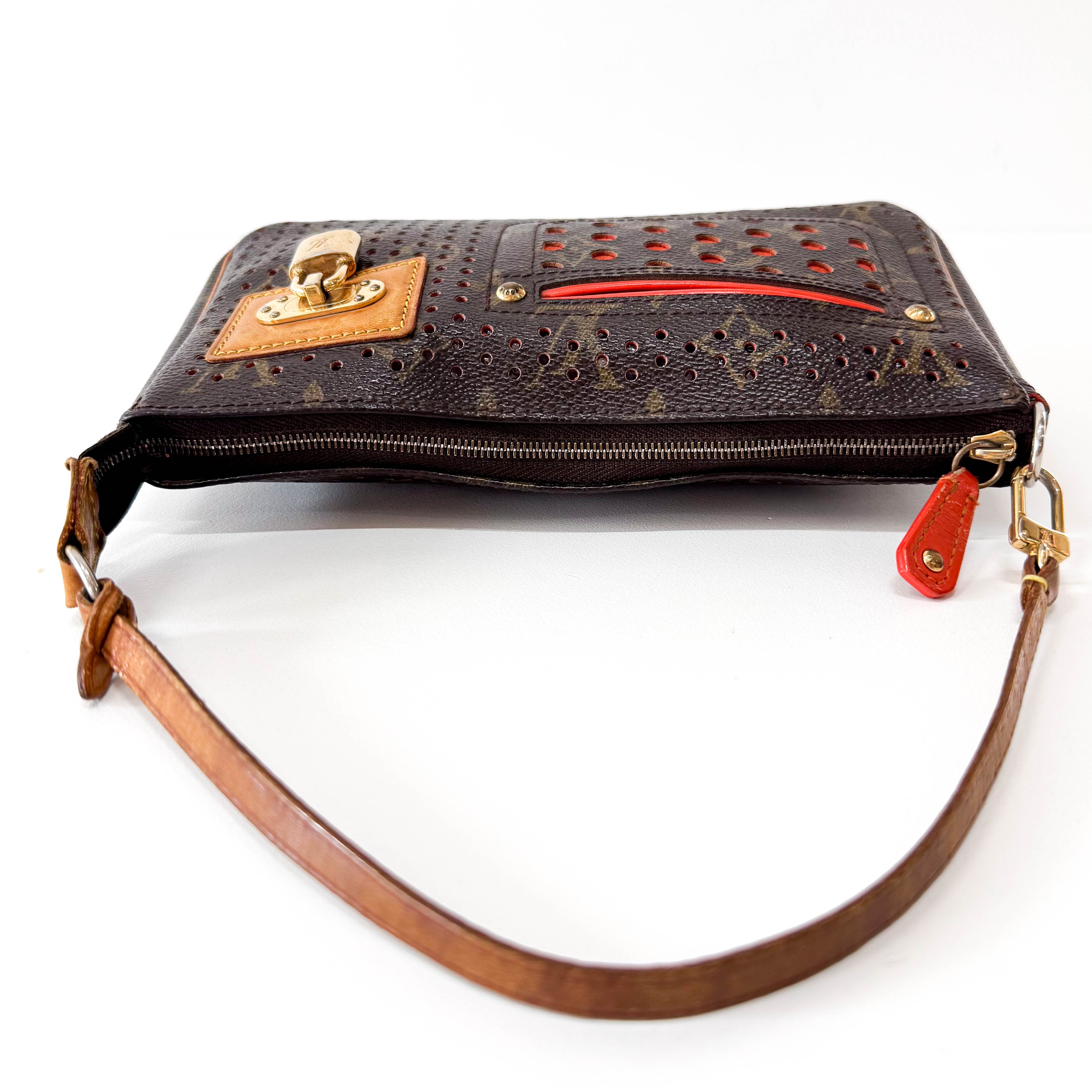 Monogram Brown Holes Leather Pochette Accesoire